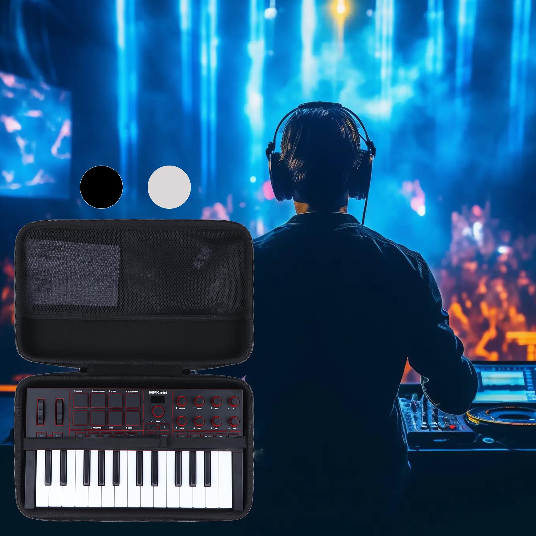 Lebakort Twarde etui ochronne etui do Akai Professional MPK Mini IV USB-C MIDI Keyboard Controller (czarny)