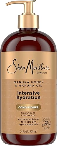 SheaMoisture Acondicionador de hidratación intensiva de miel de manuka y aceite de mafura para cabello extra seco y dañado, sin parabenos, 24 onzas