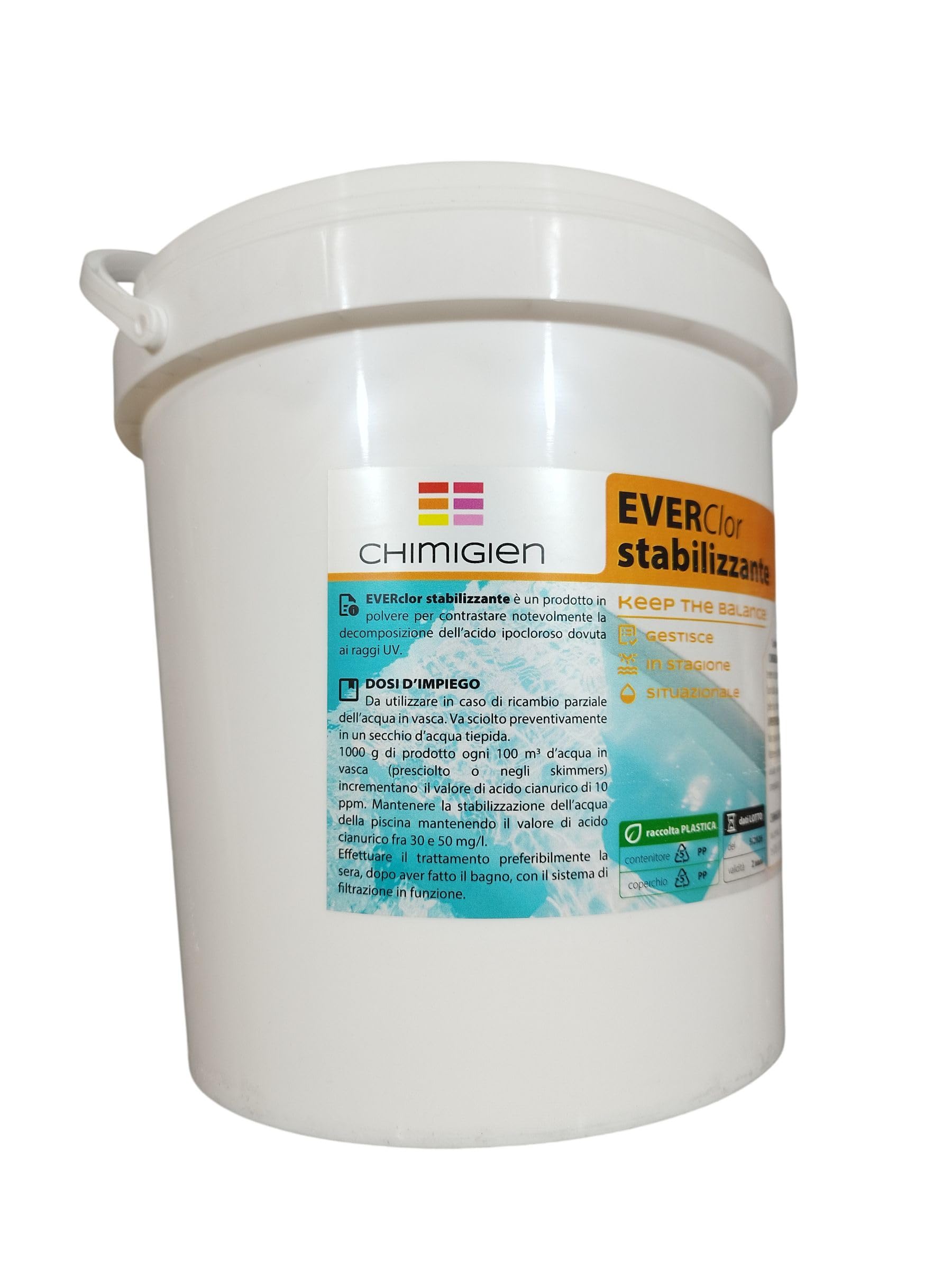 STABILIZZANTE DEL CLORO IN PISCINA - ACIDO ISOCIANURICO 5 KG