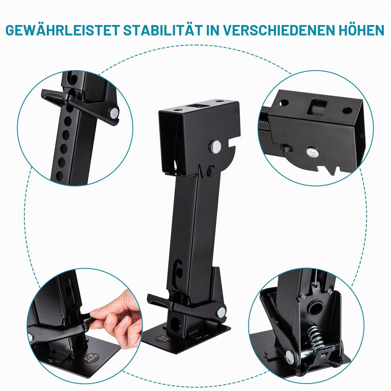 KATSU 2 Stück RV Anhänger Stabilisator Wagenheber 11-1/2" bis 18", Kapazität 1000 lbs, Zusammenklappbarer Teleskop-Wagenheber für Anhänger und Wohnmobil
