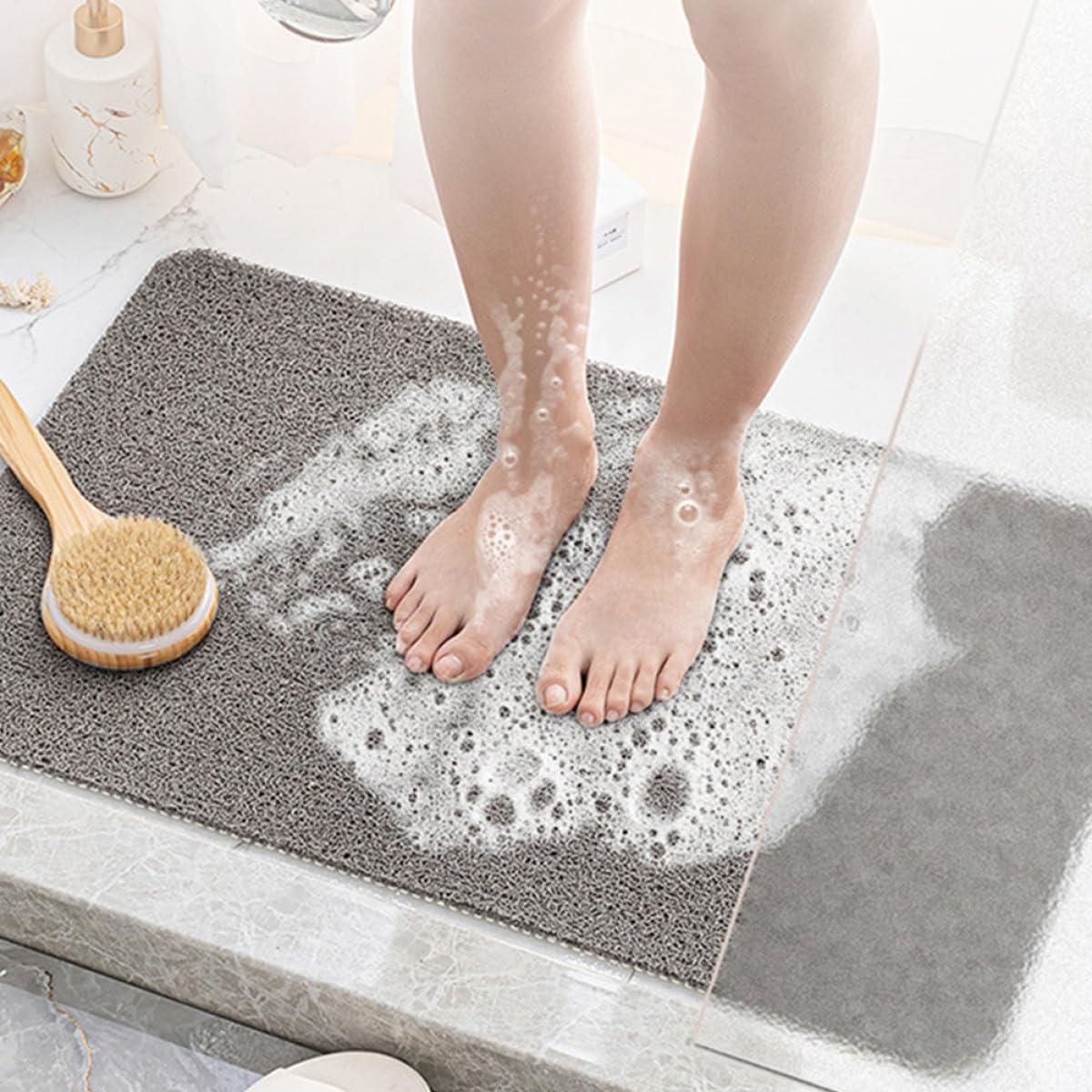 Healvian rutschfeste Fußmatte aus PVC für Badezimmer und Wc mit Wasserdichtem Material und Einfachem Design zur Druckentlastung und Ermüdungsreduktion im Master Bad
