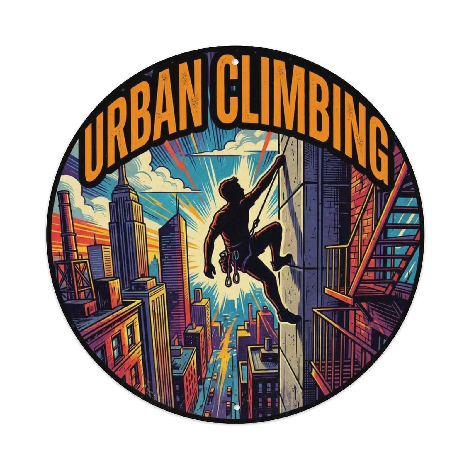 Vintage Urban Climbing Extreme Sports Metal Tin Sign