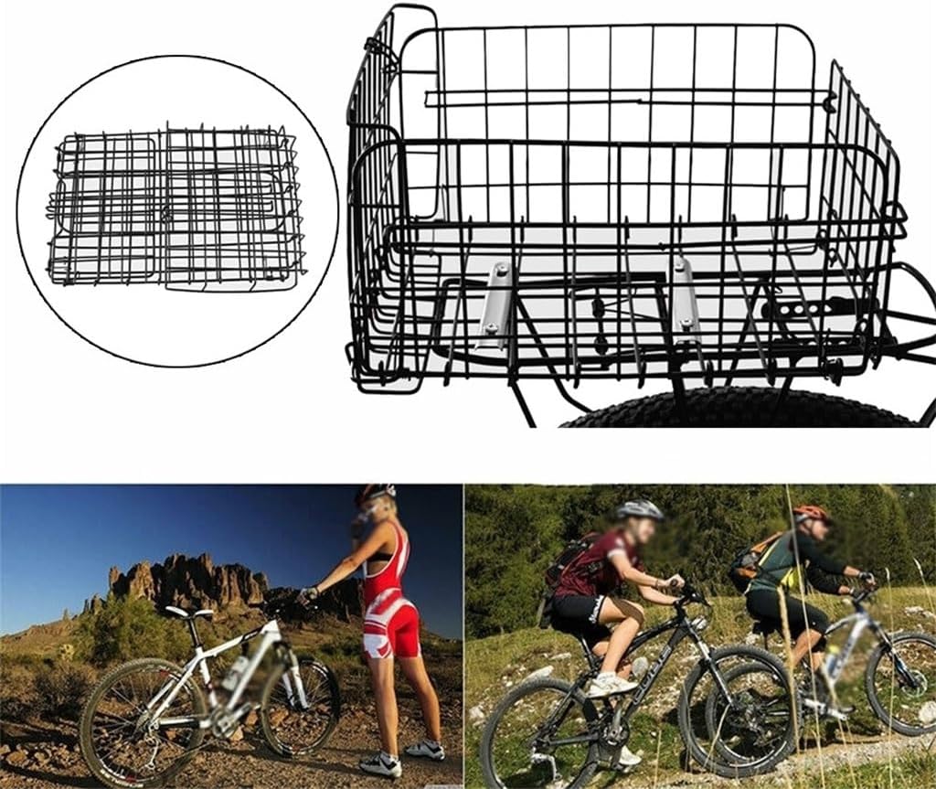 Bike Basket Bag Stainless Steel Foldable Rear Back Folding Large Capacity