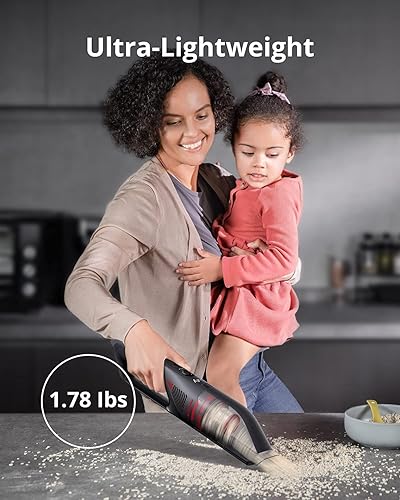 Miniatura 3 de eufy by Anker, HomeVac H30 Venture, aspiradora de coche inalámbrica, 80 AW, 16 kPa, fuerte potencia de succión, ultraligera 1.78 libras, base de