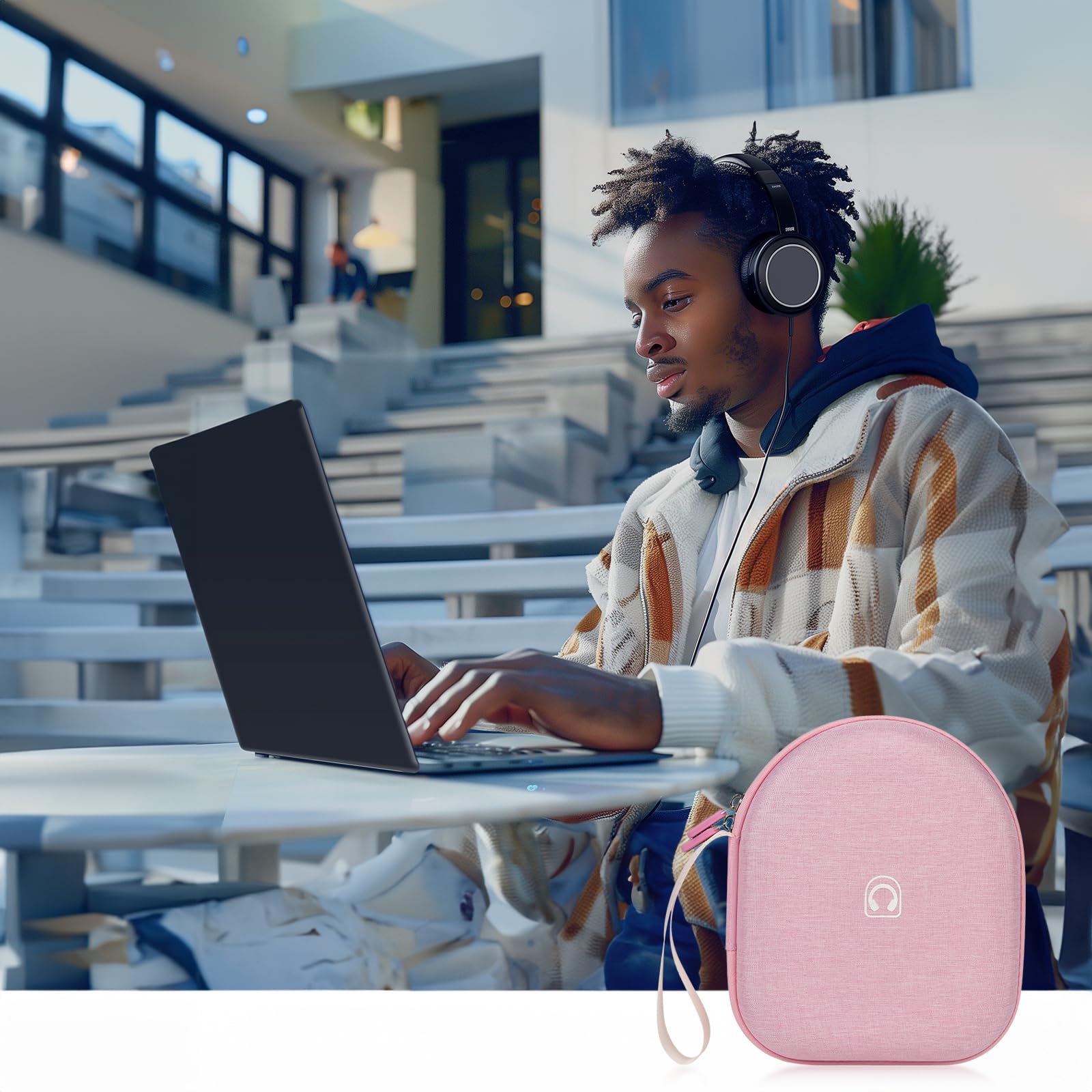 Hartschalen-Schutzhülle für Sony WH-CH520/WH-1000XM4, für JBL Tune 720BT/510BT, stoßfeste Reise-Aufbewahrungstasche mit Netztasche, Ohrhörer-Tragetasche für Fitnessstudio, Büro, Pendeln (nur Box)
