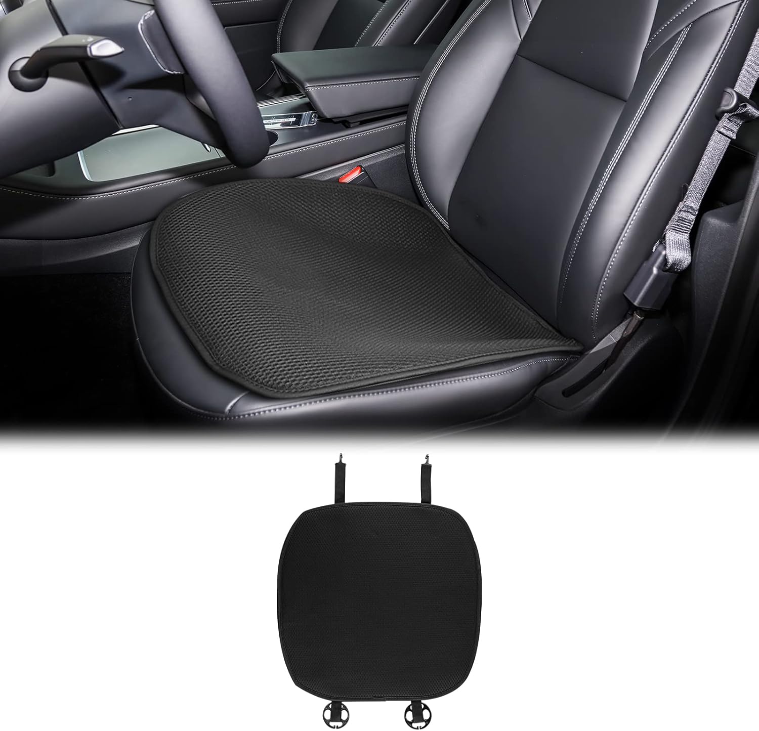 KUNGKIC for Tesla Model 3 2017-2023 Mesh Front Car Seat Cover Breathable Cooling Front Seats Protector Covers for All Season Interior Accessories 1 Pcs Black