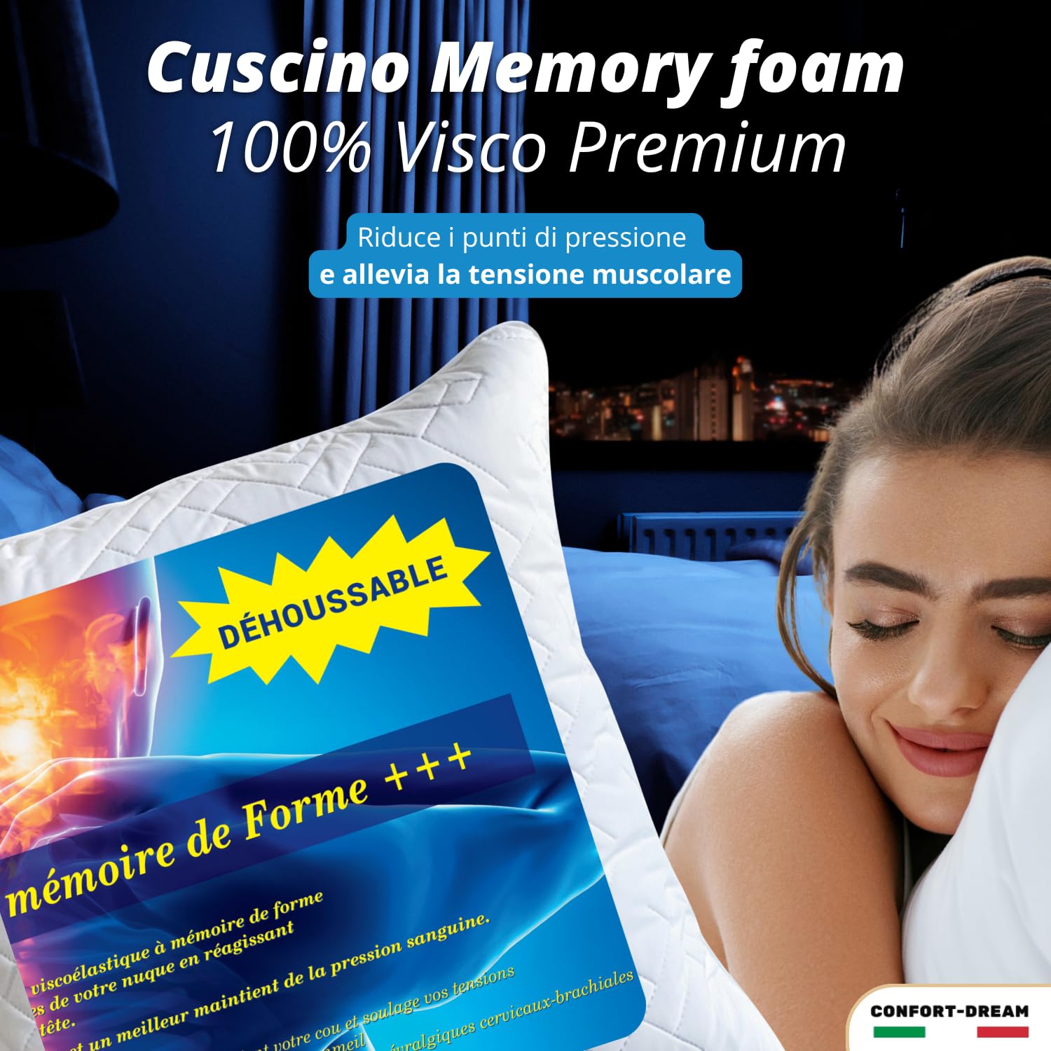 Cuscino Memory Foam +++ 60x60cm Sfoderabile