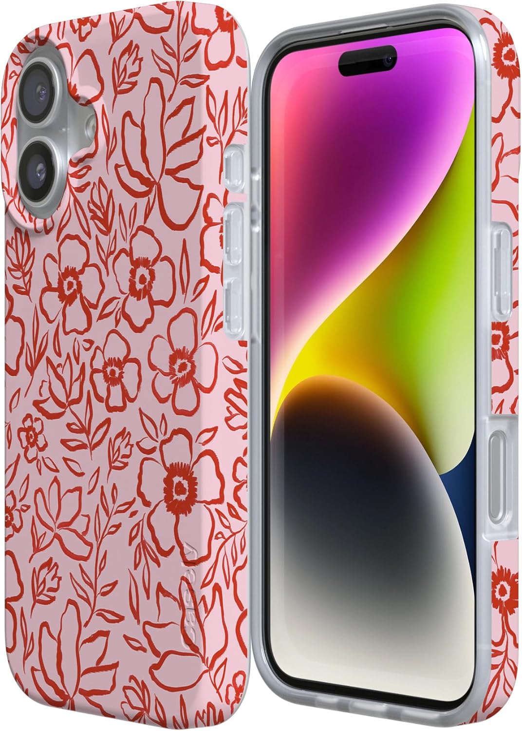 Casely iPhone 17 Case | Blush Garden | Floral Doodle | Compatible with MagSafe | Classic Ultra Slim Design