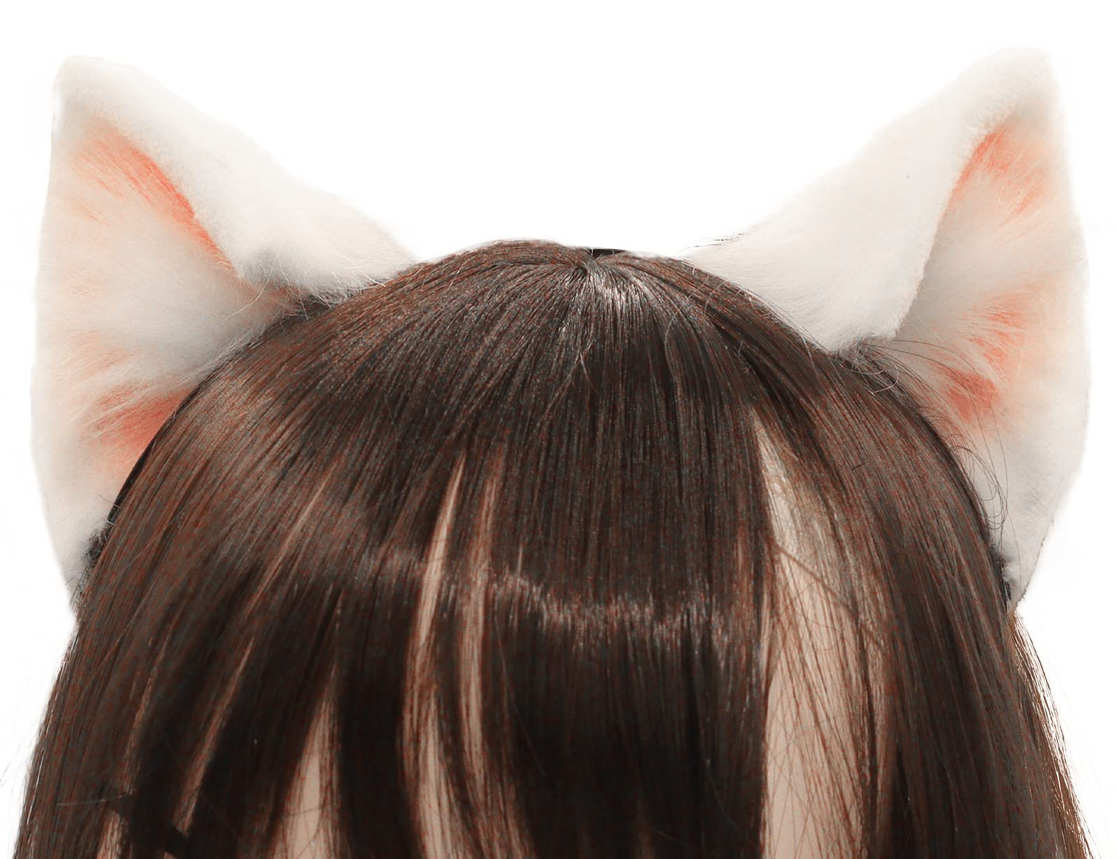 QinRuan Cat Fox Faux Fur Ears Headband Cute Halloween Fancy Dress Cosplay Handmade Animal Furry Ears Hair Hoop: Zwhite