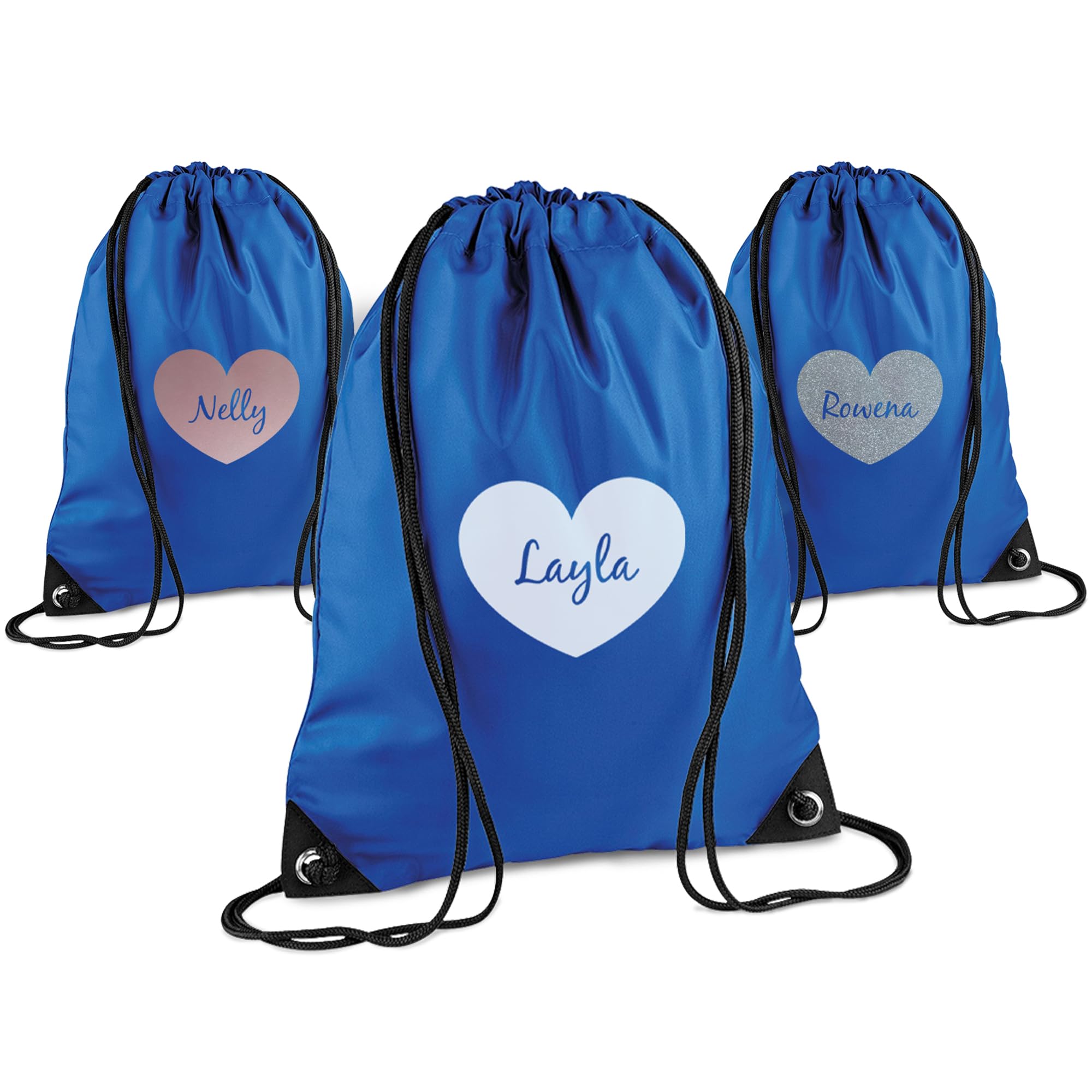 Print Maniacs Personalised Drawstring Bag for Kids Back to School PE Bag, Swim Bag with Name Ideal for Boys, Girls, Toddlers,and Primary School Students Perfect School Bag Bright Royal