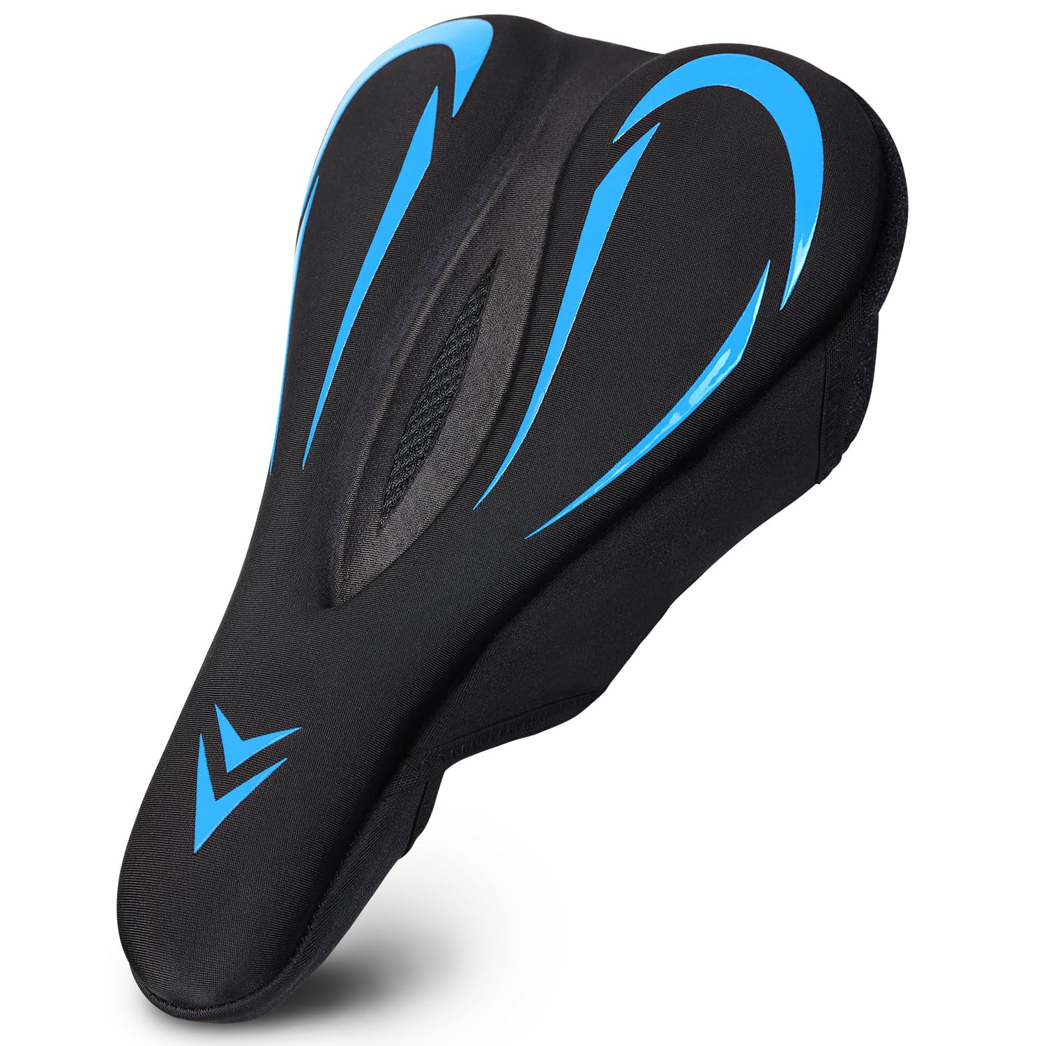 Souke Sports Bike Seat Cushion Cover,Foam& Gel Padded Bike Seat Covers,Anti-Slip Bicycle Saddle Pad for Women Men, Hook-and-Loop Closure, Hollow Breathable Design,Water & Dust Cover,for Exercise