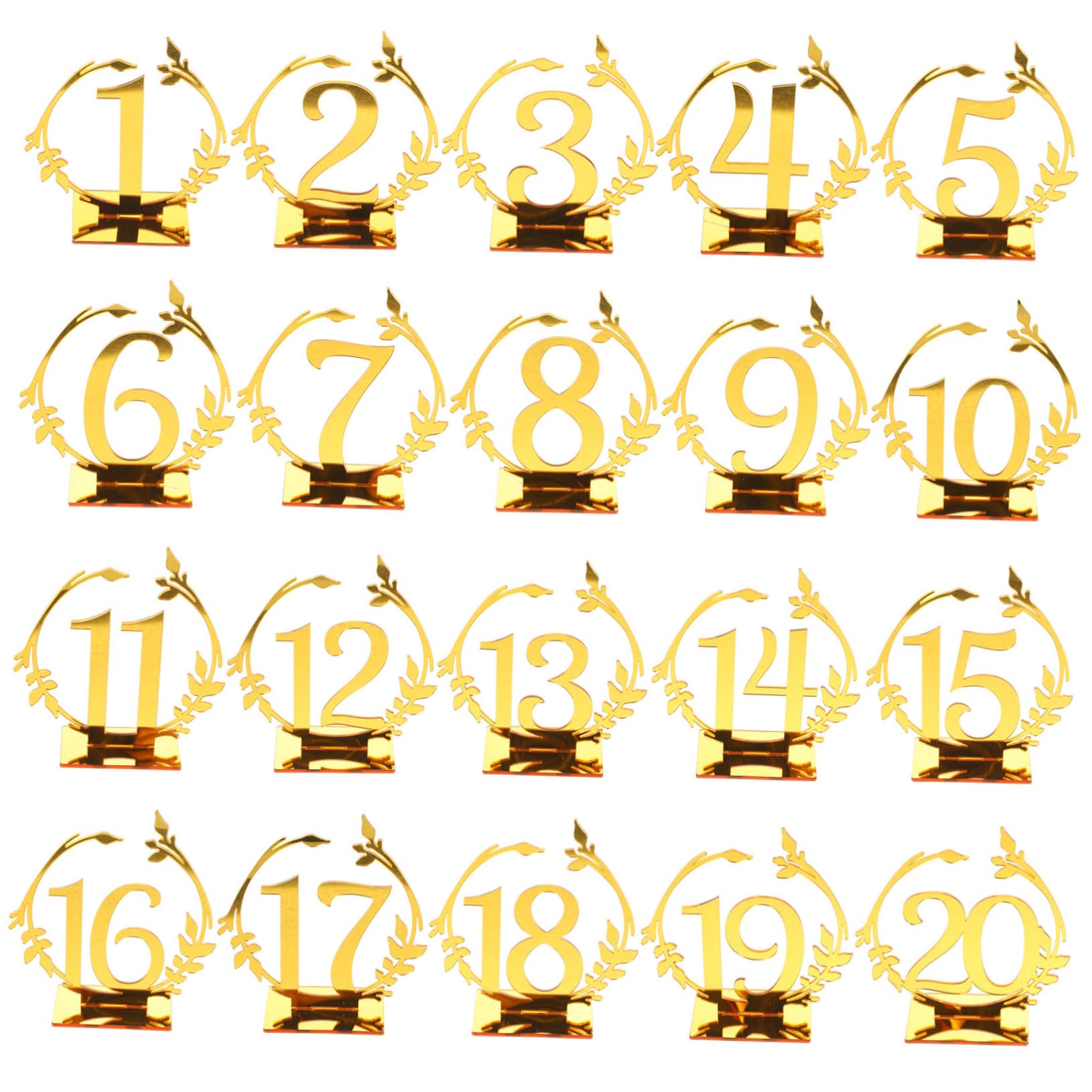 Numeri da Tavolo Leggeri e Facili da Distinguere 20 Pezzi in Acrilico Oro Design Semplice e Decorativo per Matrimoni e Ristoranti per Eventi Grandi