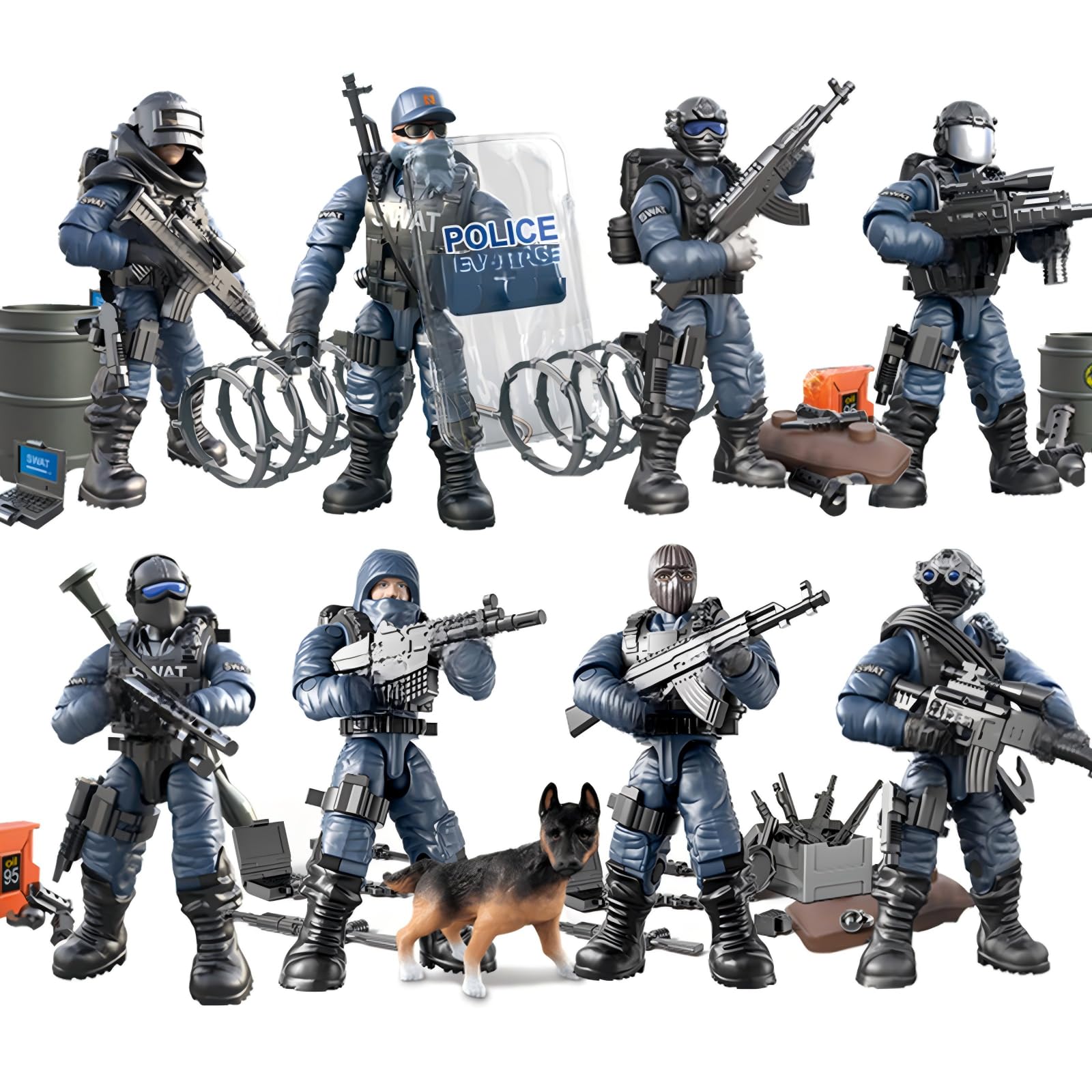 MEIEST SWAT Model Equipment Assembly Building Block Toy,8 PCS City