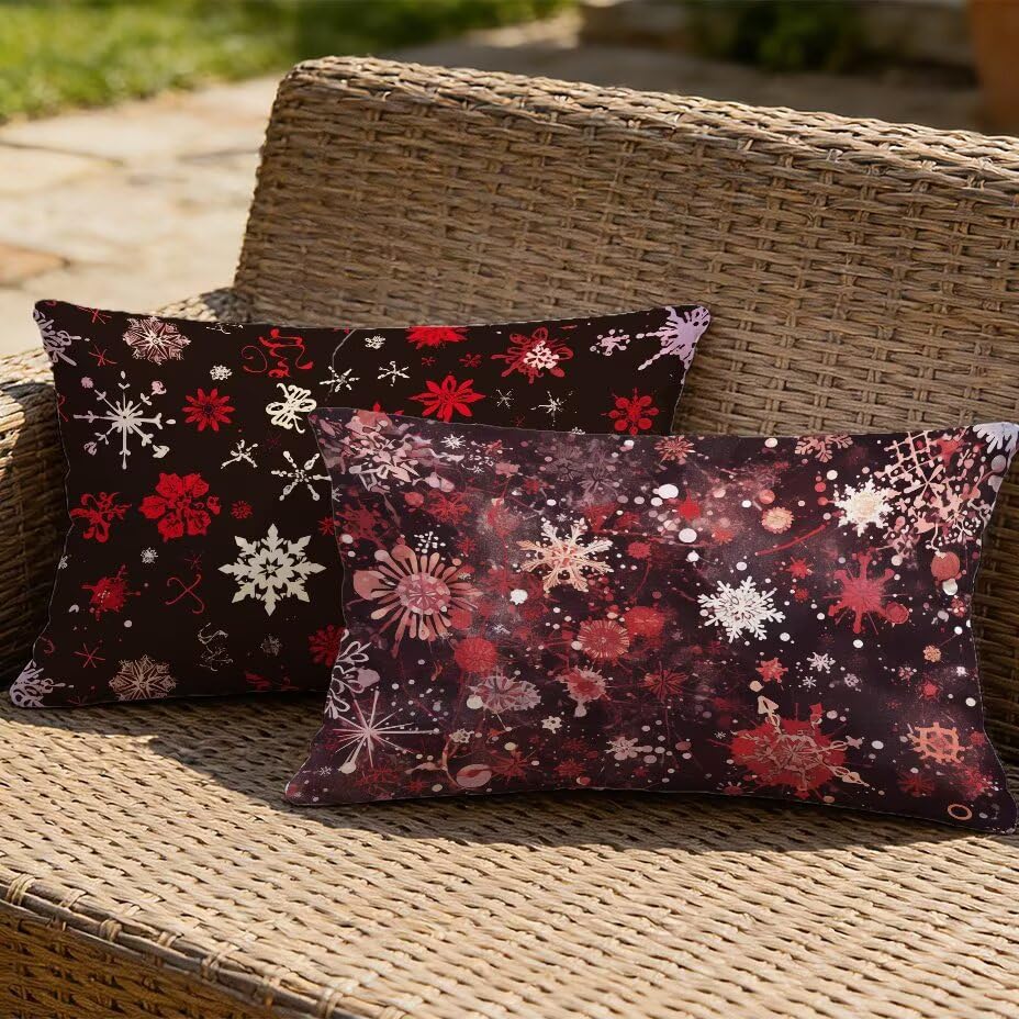 Housse de coussin de jardin 50x70 étanche noir anti-UV amovible