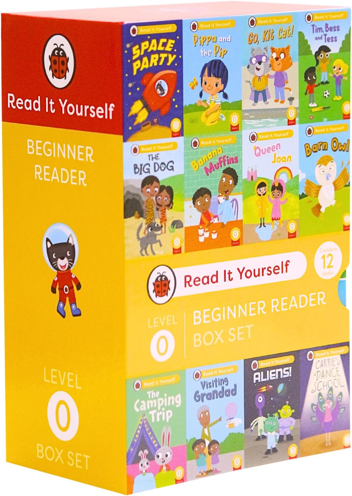 Read It Yourself with Ladybird: Phonics Readers Level 0: 12 Books Collection Box Set (Space Party, Pippa and the Pip, Go, Kit Cat!, Tim, Bess and Tess, The Big Dog, Banana Muffins and More)