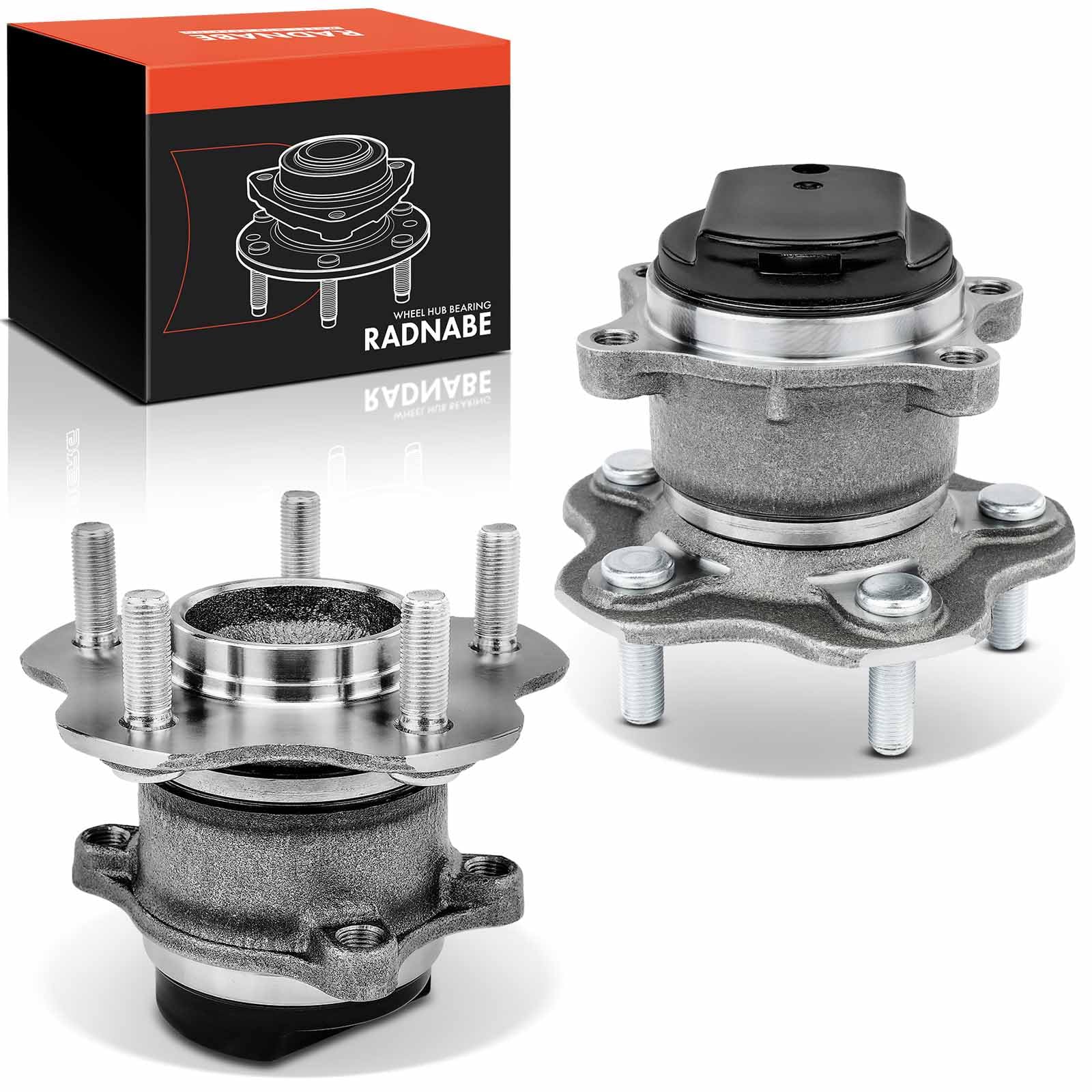 Frankberg 2x Cuscinetti ruota Posteriore sinistra destra Ruota flangiata diametro 148 Con Anello magnetico ABS Compatibile con Qashqai +2 I J10 JJ10E NJ10 X-Trail T32 T32R 43202JG000