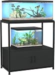 Fish Tank Stand for 20-29 Gallon Aquarium, Metal Wood Aquarium Heavy Duty Stand with Cabinet Accessories Storage for Home Decor
