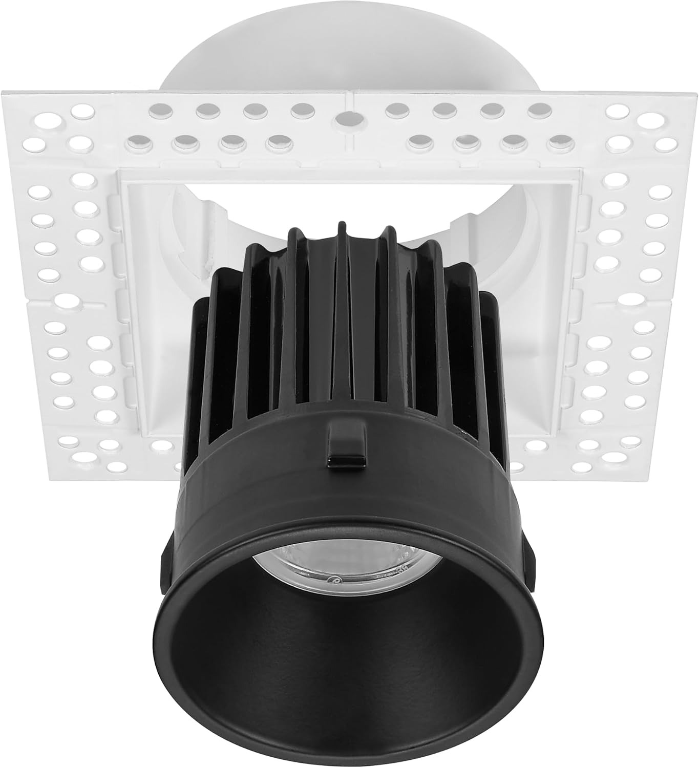 Maxxima 2” Trimless Ultra-Thin Square Recessed Anti-Glare LED Downlight, Canless, 600 Lumens 5 Color Temperature Selectable 2700K/3000K/3500K/4000K/5000K, White Recess Black Baffle, Dimmable, 90 CRI