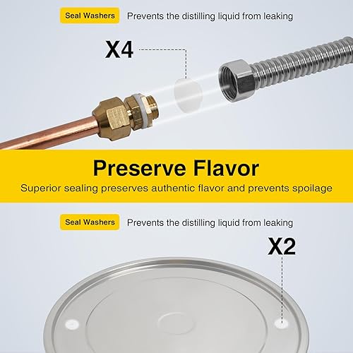 Vista 5 de Kit para fabricar vino, licor y aguardiente con hervidor de acero inoxidable y cobre, Plateado