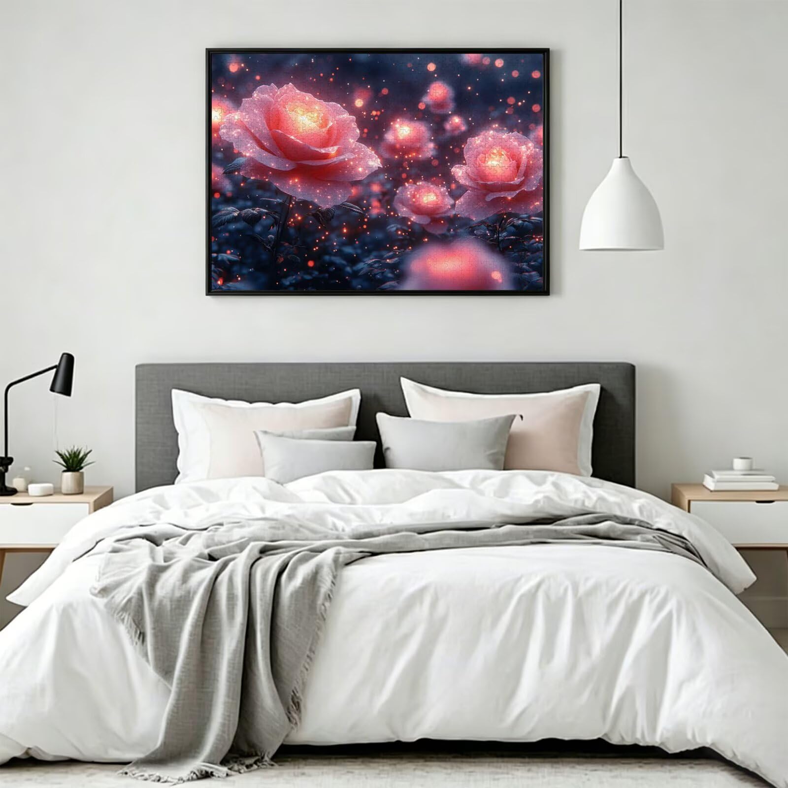 1500 sztuk puzzli dla dorosłych marzycielskie wymagające gry logiczne, n | Puzzle dla dorosłych róża, litery z tyłu, ciasne dopasowanie puzzli, rodzinne zajęcia wewnętrzne, wystrój domu
