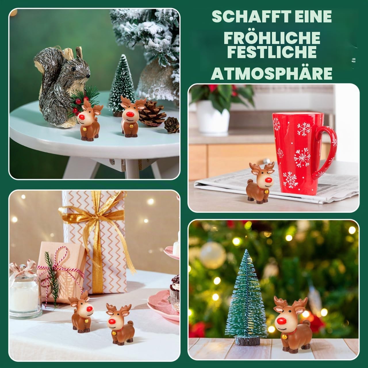 Operitacx 5 Pcs Christmas Elk Desktop Adornment Creative Elk Statue Micro-Landscape Desktop Decoration Resin Decorations for Bedroom Living Room Style 2