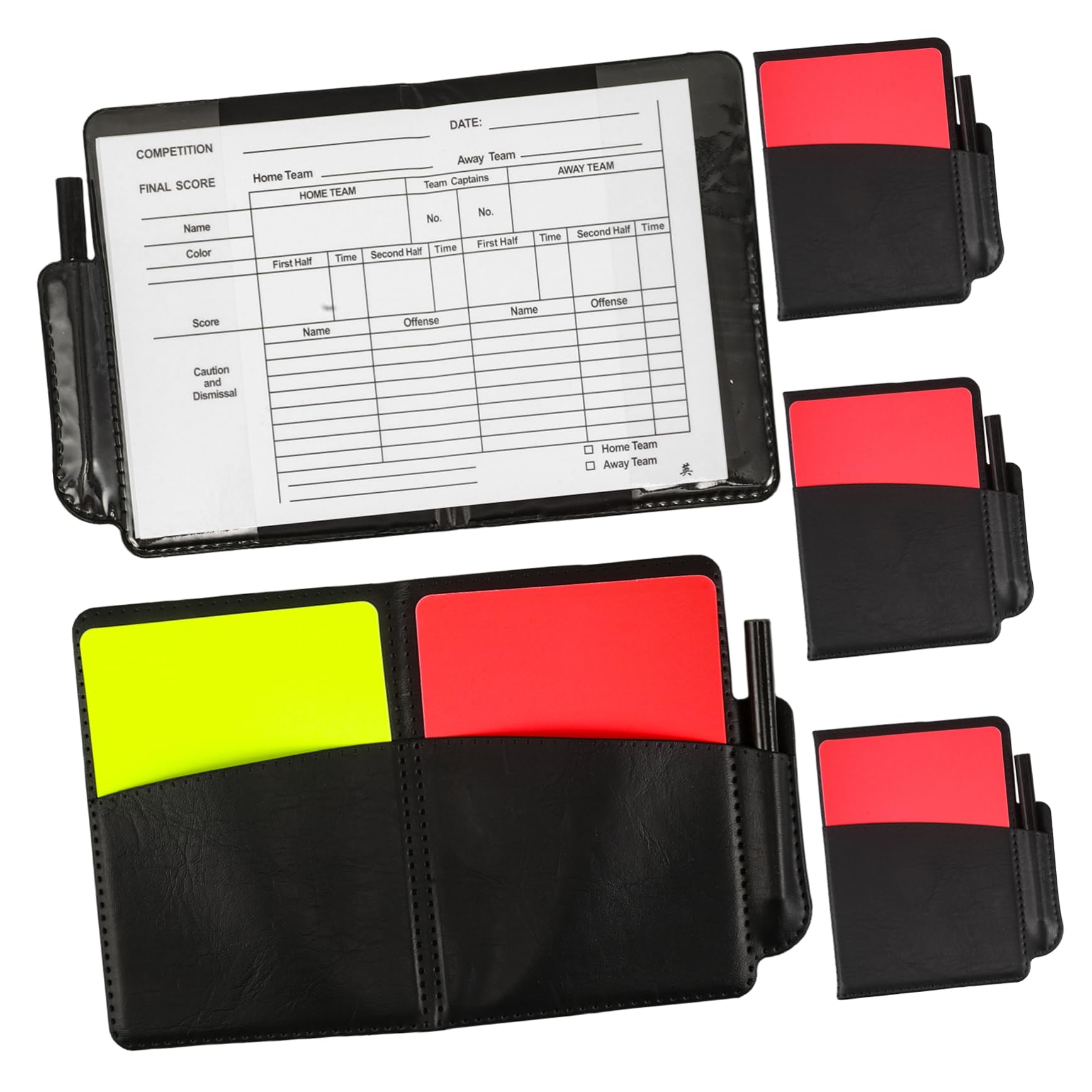 BESPORTBLE 4 Pack Referee Cards Set Soccer Match Referee Tools Red Yellow Cards Score Book for Training