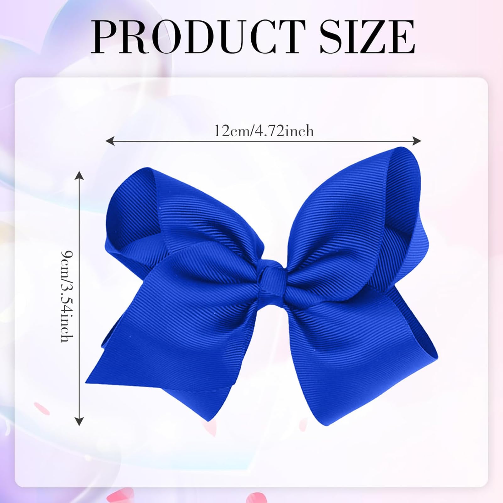 4 Pcs Royal Blue Hair Bows For Girls Women Blue Bow Hair Clip French Solid Color Bowknot Soft Satin Silky Hairpin Bows Simple Hair Fastener Accessories Ponytail Holders for Toddler Teens Girls - Image 2