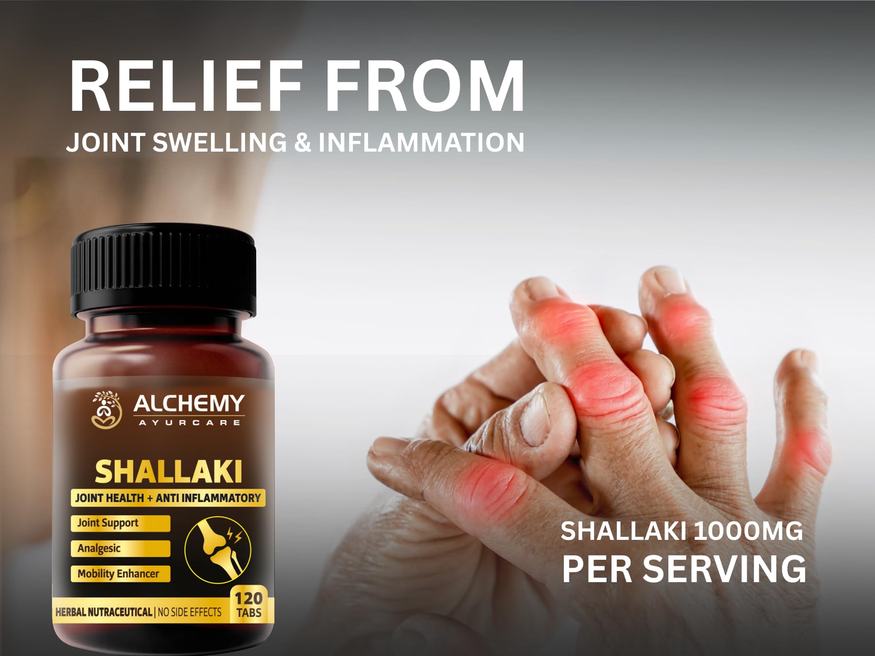 Shallaki Extract Tablets 1000mg per serving + Soothe Elixir Pain Relief Oil Combo by Alchemy Ayurcare | Natural Joint & Muscle Support | Boswellia Serrata for Arthritis, Back Pain & Inflammation Relief — Amazon image 7