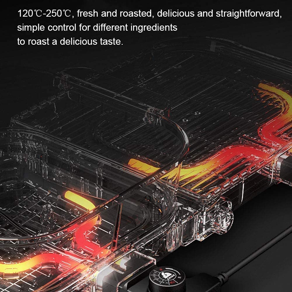 Parrilla Eléctrica Plancha de Asar Plancha eléctrica Multifuncional Olla Caliente Parrilla de Barbacoa Máquina Todo en uno Horno eléctrico Separable Bandeja de Barbacoa Parrilla eléctrica LSDRALO
