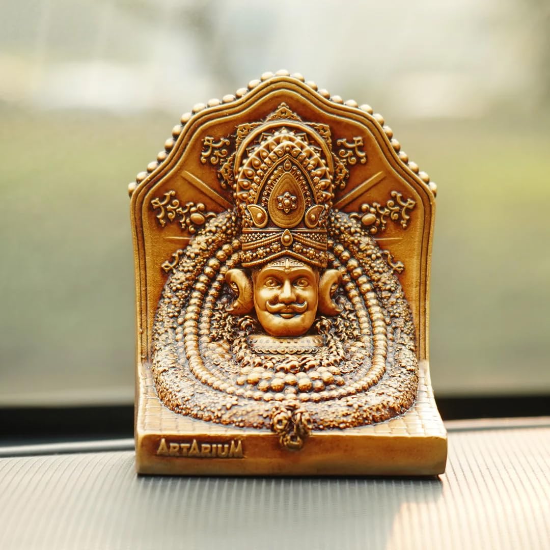 Khatu Shyam Car Dashboard Idol Polyresin Statues for Car Decor Idol Home Decor and Worship Decoartion Item Khatu Shyam Murti Statues for Gift Height 3.93 inch (Pack-1)