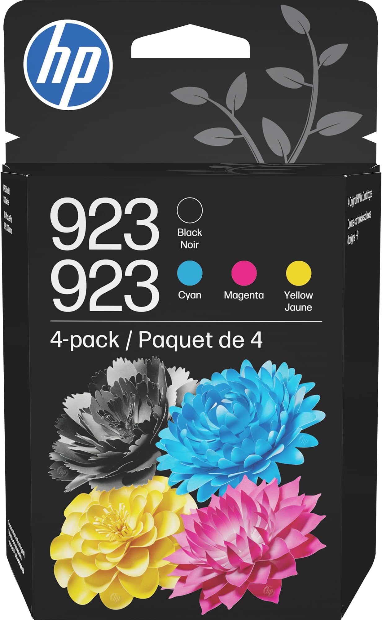 HP 923 Black, Cyan, Magenta, Yellow Ink Cartridges (4-Pack) | Works with OfficeJet 8120, Pro 8130 Series | 6C3Y6LN