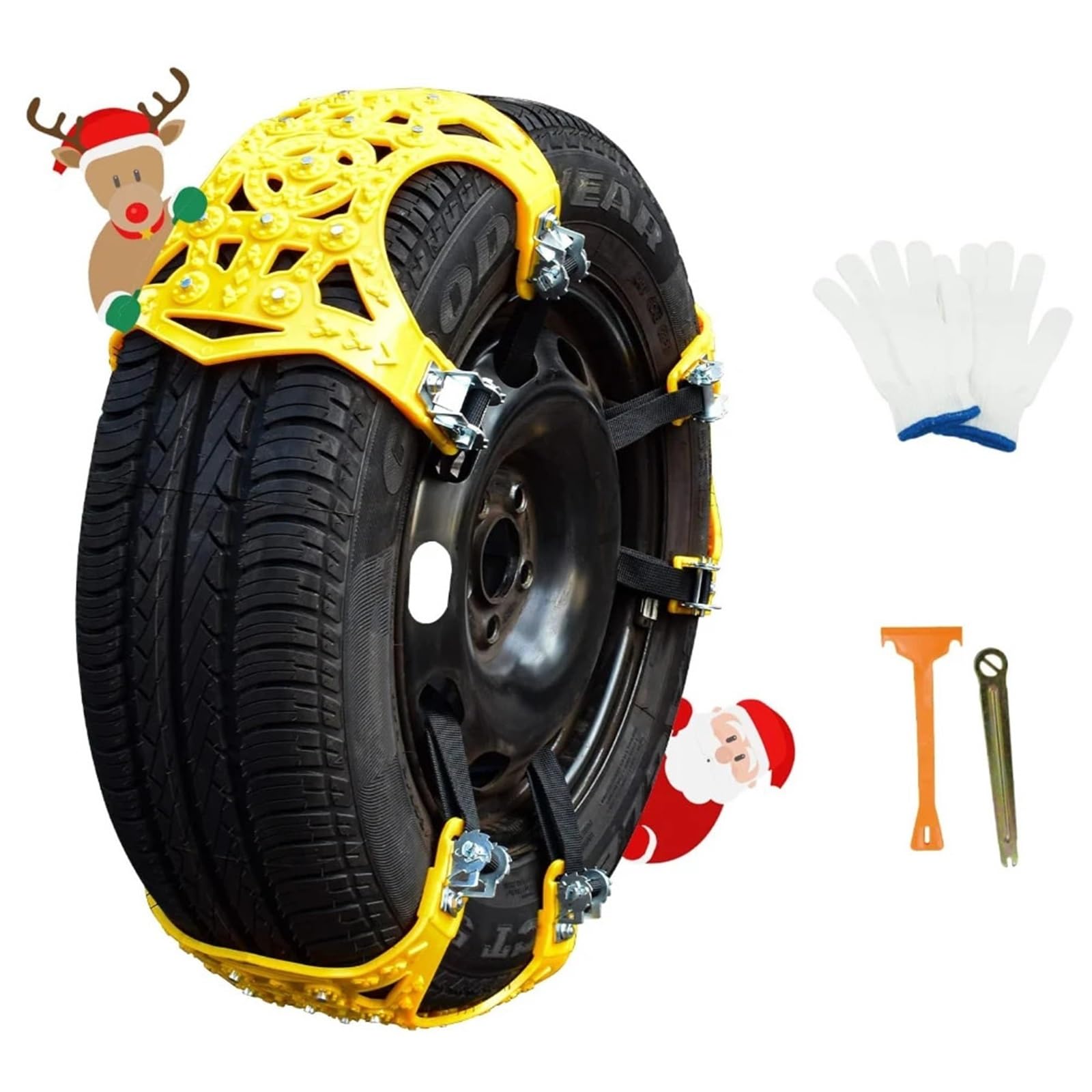 6 cadenas de nieve for coches, ajustables, antideslizantes emergencia for hielo, carretera, barro y arena, universales