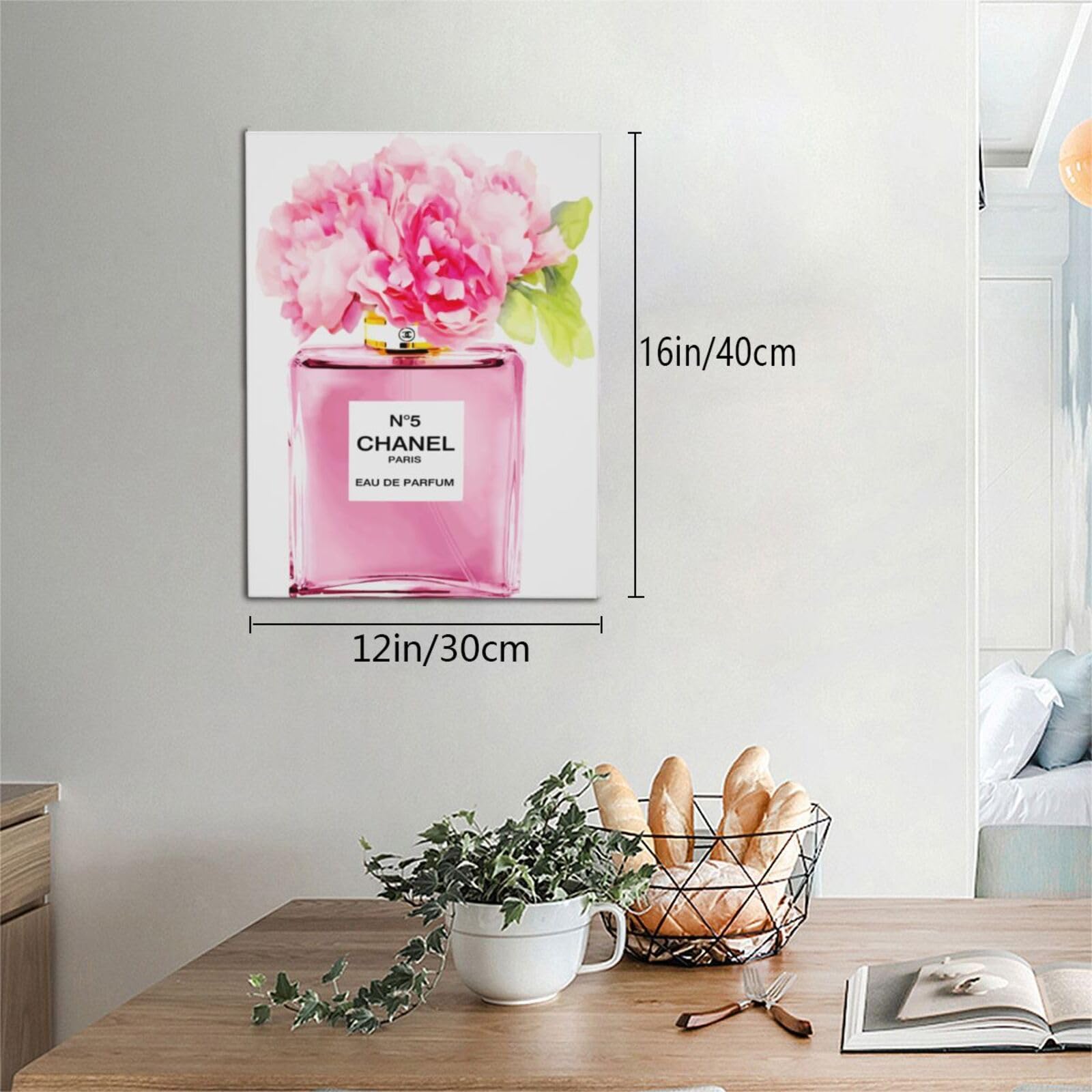 Amazon.co.jp: ポスター ピンクフラワー 花柄 シャネル 香水 絵画