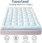 Favorland Mattress Topper Queen Size - Cooling Extra Thick Breathable Viscose Made from Bamboo Mattress pad - Soft Quilted Fitted Mattress Cover with 900 GSM Down Alternative Fill (8-21”Deep Pocket)