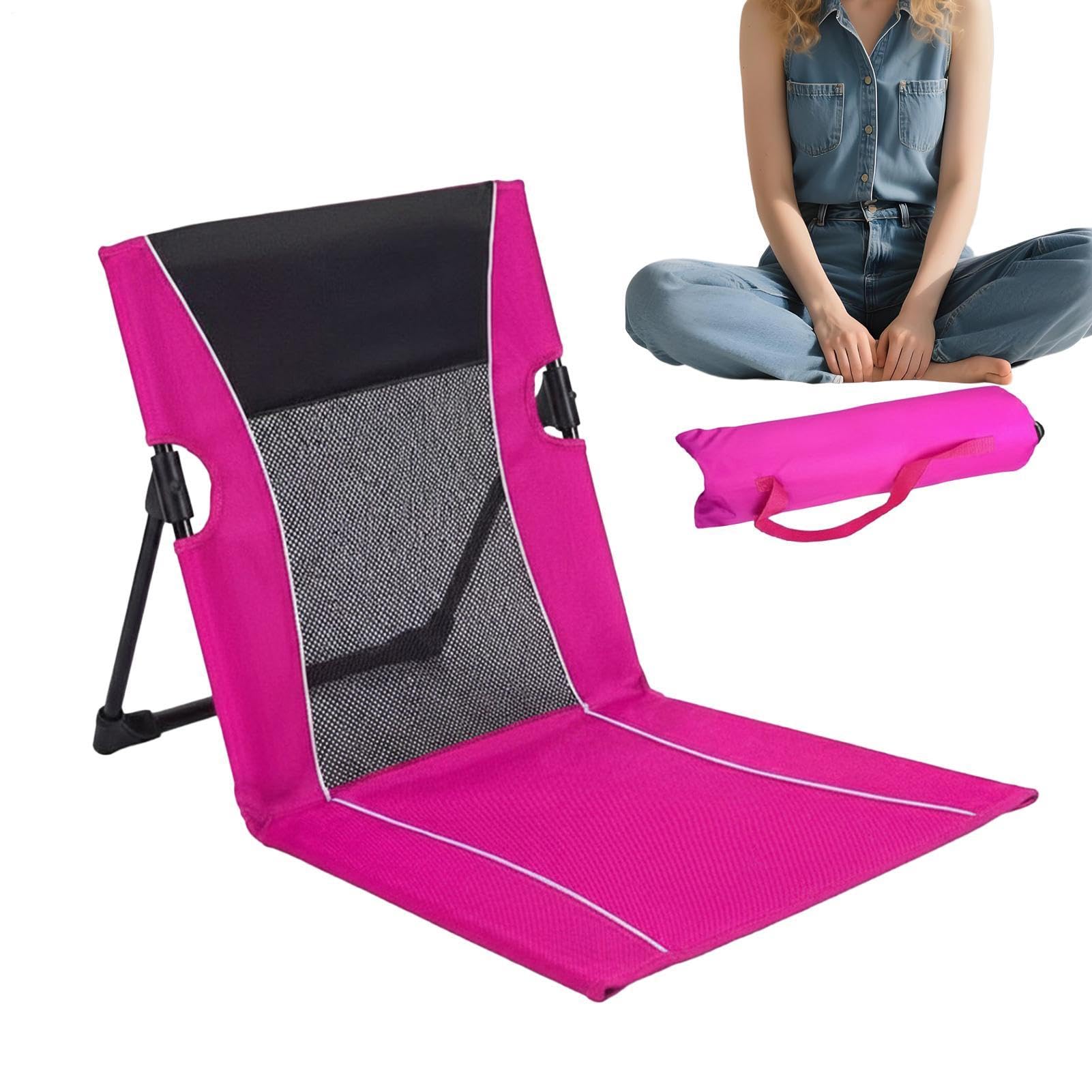 Hnsphui Low Beach Chair - Foldable Lounge Seat with Storage Bag | Ergonomic Pool Lounge Chairs - for Tanning Sunbathing Traveling Camping Picnic Lawn Outdoor Concert Park Sand Lake