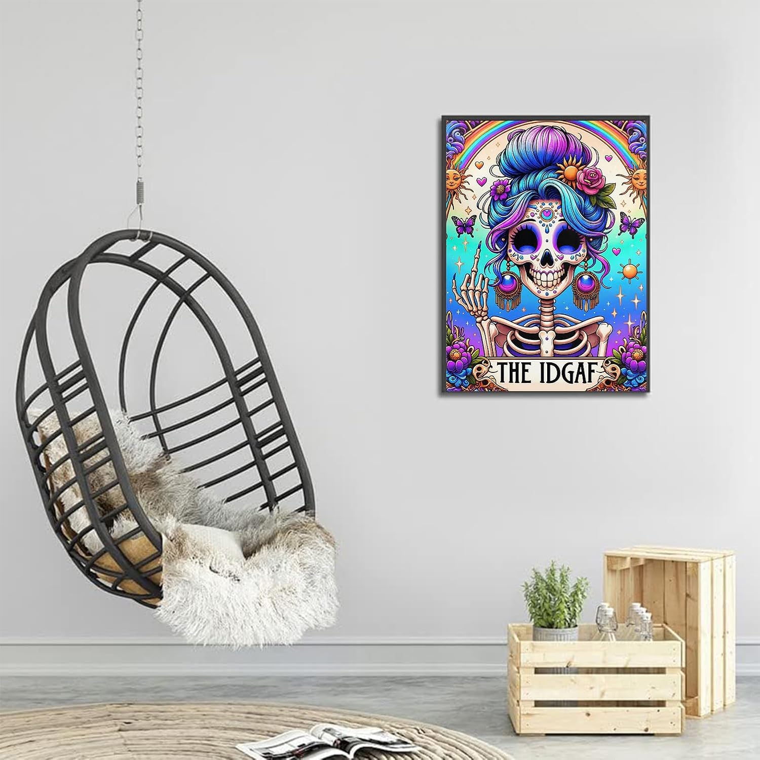 eimivrc Skull Diamond Art Kits for Adults,Diamond Painting Kits for Adults,DIY Full Drill Diamond Painting Kits Gem Art and Crafts for Home Wall Decor(12x16 inch) image 4