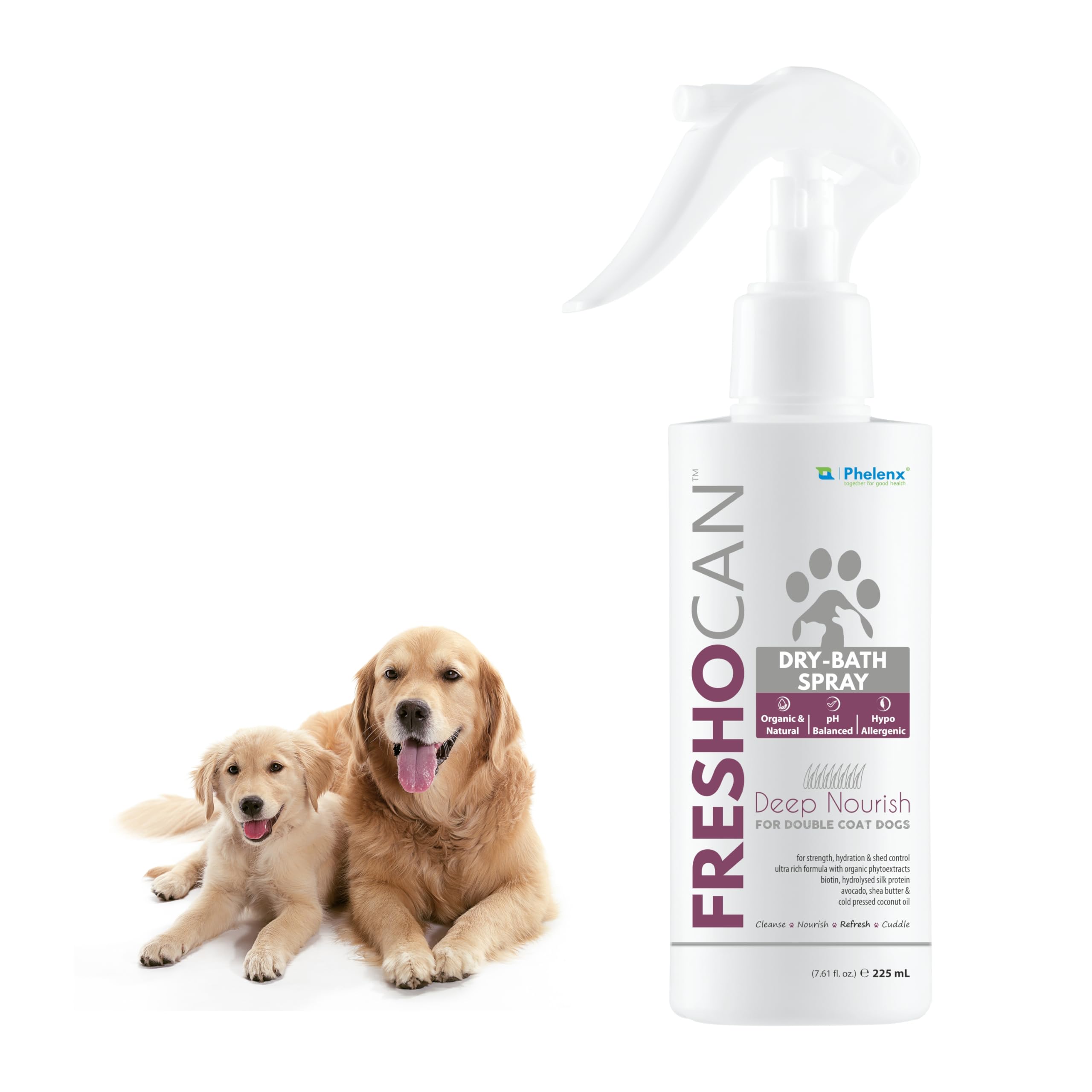 PHELENX | Freshocan - Dry Bath Spray for Double Coat Dogs | 250 mL (Indias First Coat Specific Dog Shampoo & Dry Bath) (B09BC7HFDB) Amazon Price History, Amazon Price Tracker