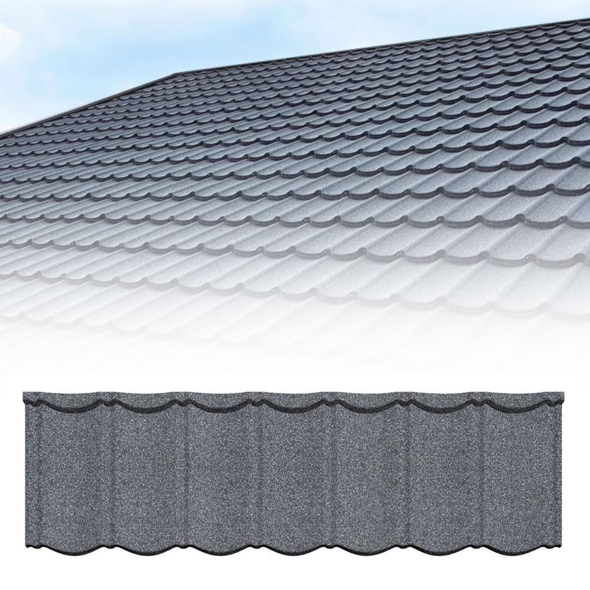 Joytar D Metal Roofing Shingles 52.7" X 16.5", Corrugate Galvanize Steel Roofing Panels, Architectural Roof Tiles For Outdoor Storage She, Garage, Barn, Carport, Waterproof Roof Cover(D)