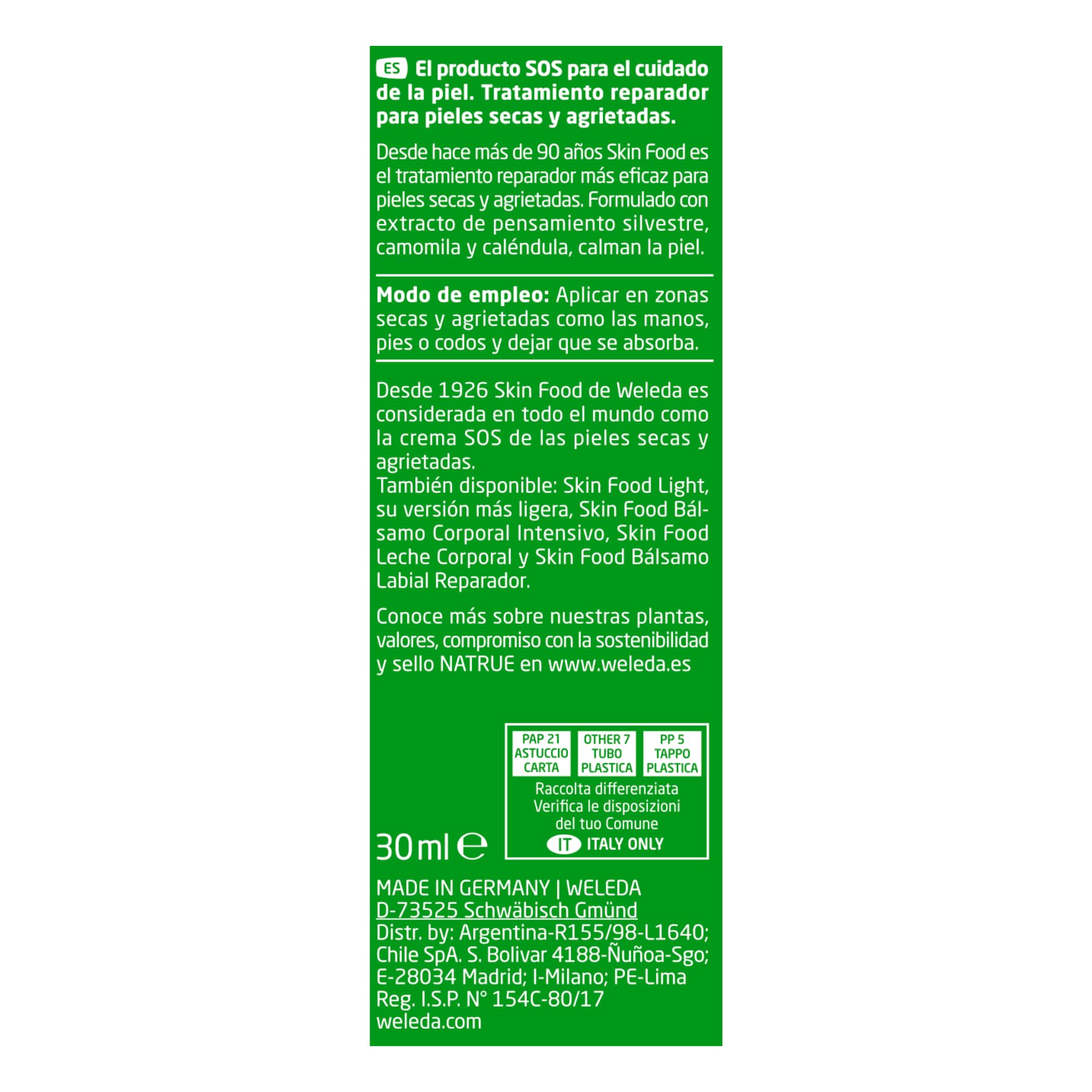 Weleda - Skin Food Original, Crema Reparadora, Nutre e Hidrata, con Aceite de Girasol y Almendra, Caléndula, Pensamiento Silvestre y Manzanilla, para Piel Muy Seca y Agrietada -75 ml — view 13