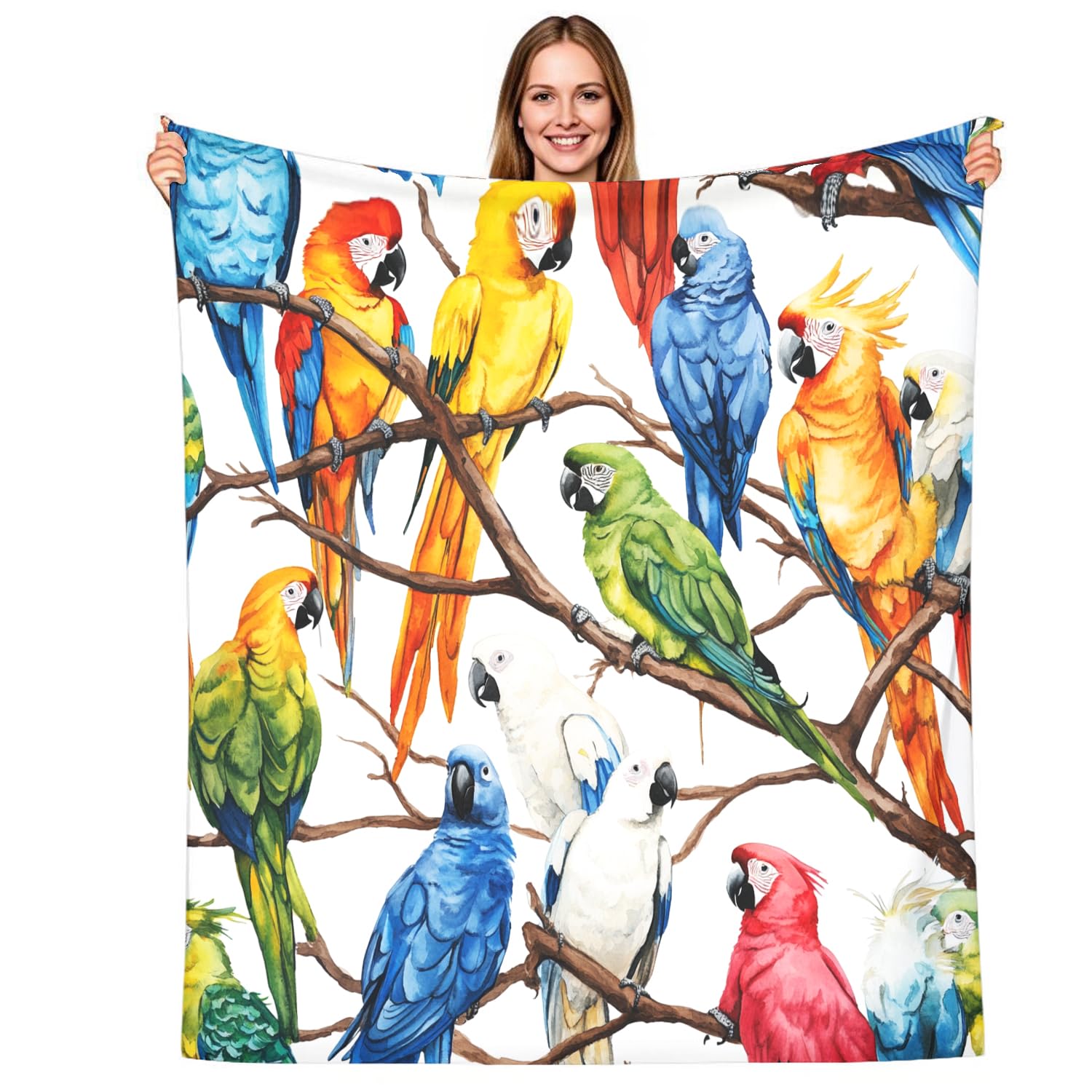 Couverture chaude perroquet 130x150 cm : l'idée cadeau idéale pour un confort nomade