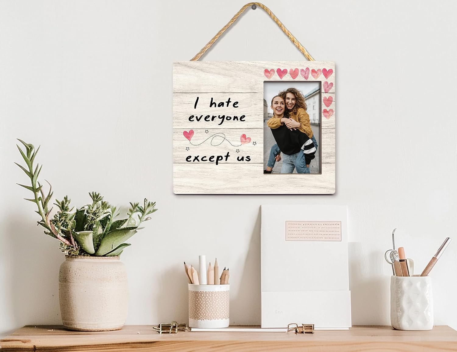 Orchroma Best Friend Birthday Picture Frames Gifts,Long Distance Friendship Gifts for BFF Besties Sister,4x6 Photo Frame (Except Us) image 5
