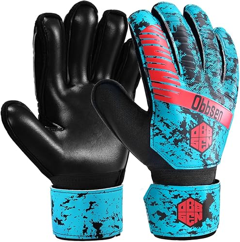 Guantes de portero de fútbol para niños, jóvenes y adultos, guantes de portero de fútbol de agarre fuerte con protección para los dedos,