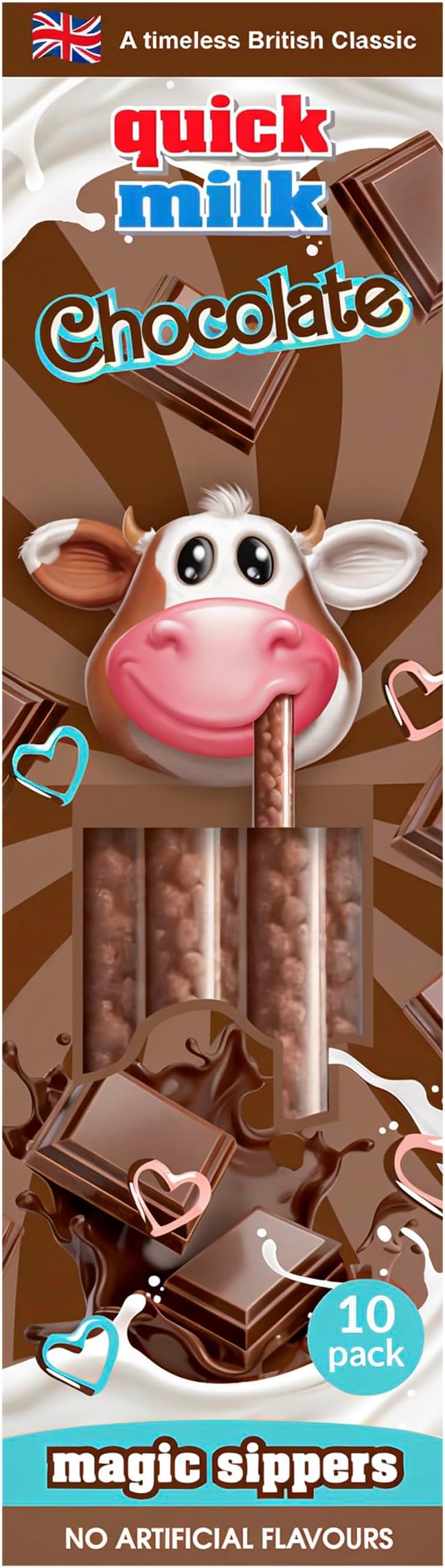 Quick Milk Magic Sipper Choc Straws VAT Free, Per Pack 13 Pieces, White