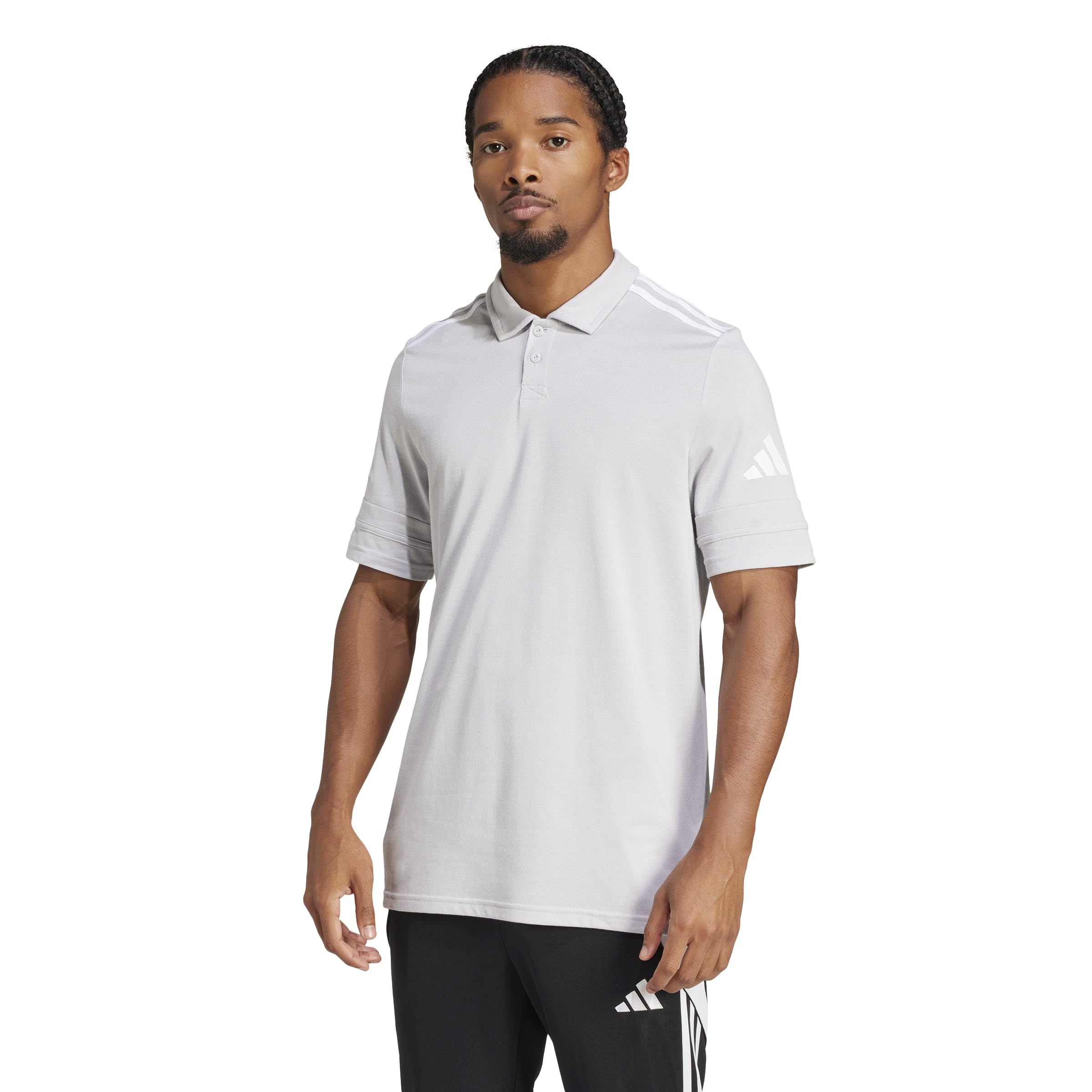 adidas Mezczyzni Squadra25 Cotton Polo Shirt, team light grey/white, XL Tall