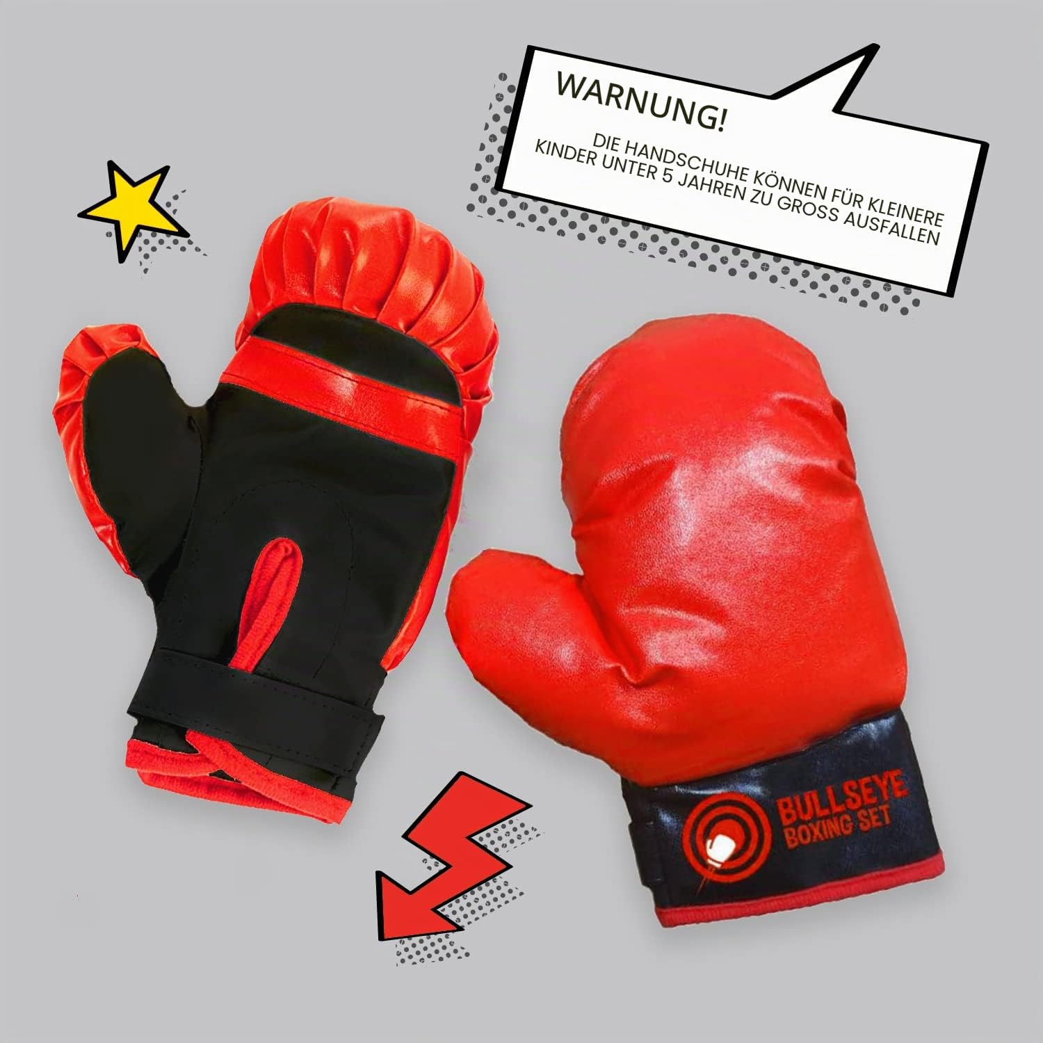Whoobli Boxball für Kinder inkl. Boxhandschuhe, 3 - 10 Jahre, verstellbarer Kinder-Boxball mit Ständer, Boxball-Set Spielzeug für Jungen und Mädchen (Rot-Weiß)