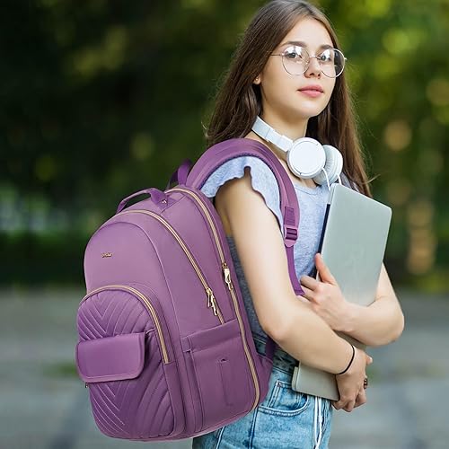 Miniatura 7 de Mochilas para mujer de 15,6 pulgadas, mochila escolar para niñas para suministros escolares, mochila para viajes, negocios, trabajo, artículo
