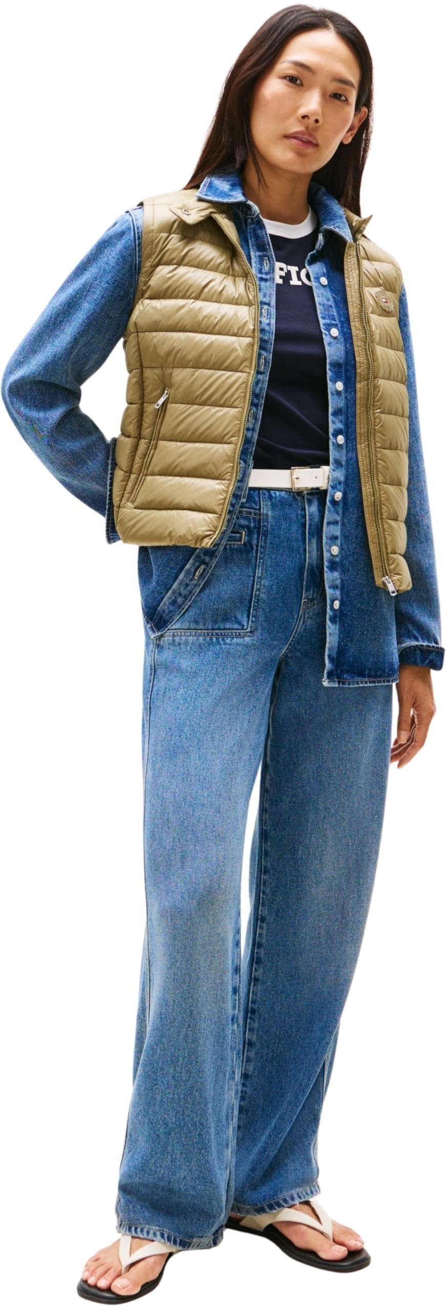 Tommy Hilfiger Donna Gilet con Collo a Lupetto