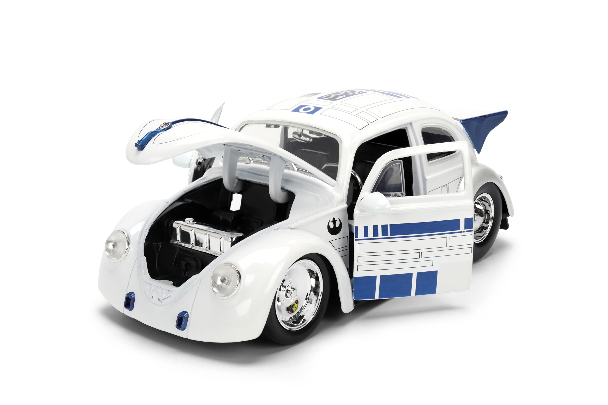 Jada Star Wars R2-D2 1959, Volkswagen Drag Beetle, 1:24, odlewany pojazd i zabawka z cyframi 2,5"