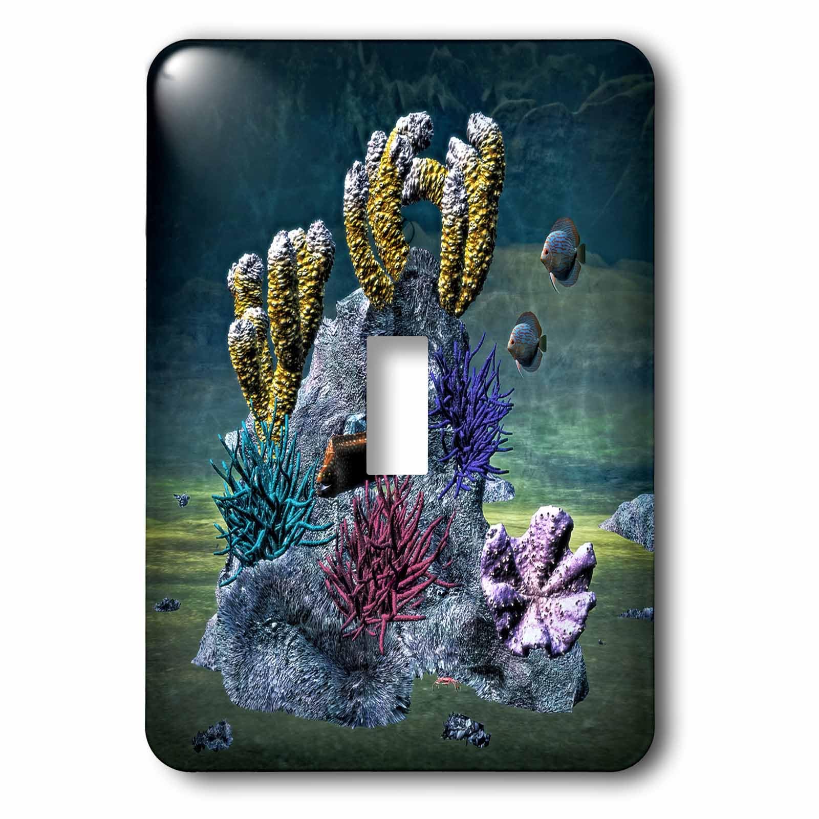 Interrupteur à bascule unique pour remplacer une plaque blanche usée motif océan - 4
