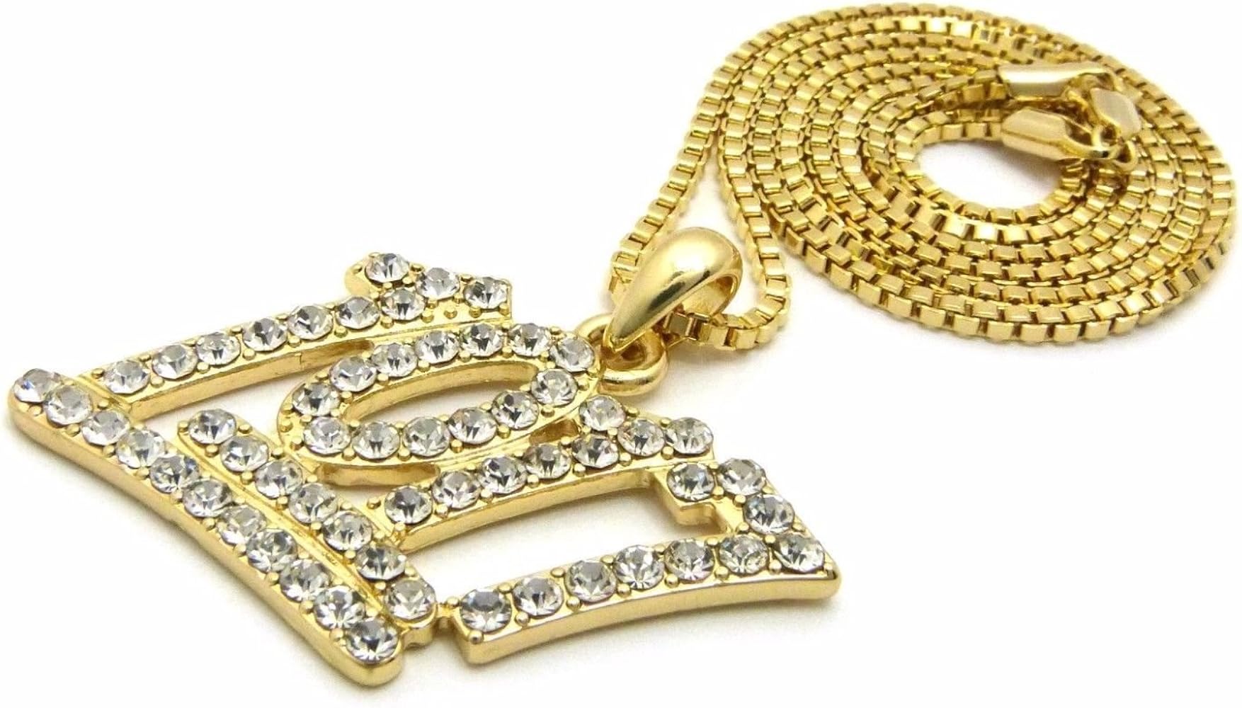 Shiny Jewelers USA Mens Small ICED Out Number 1017 Pendant